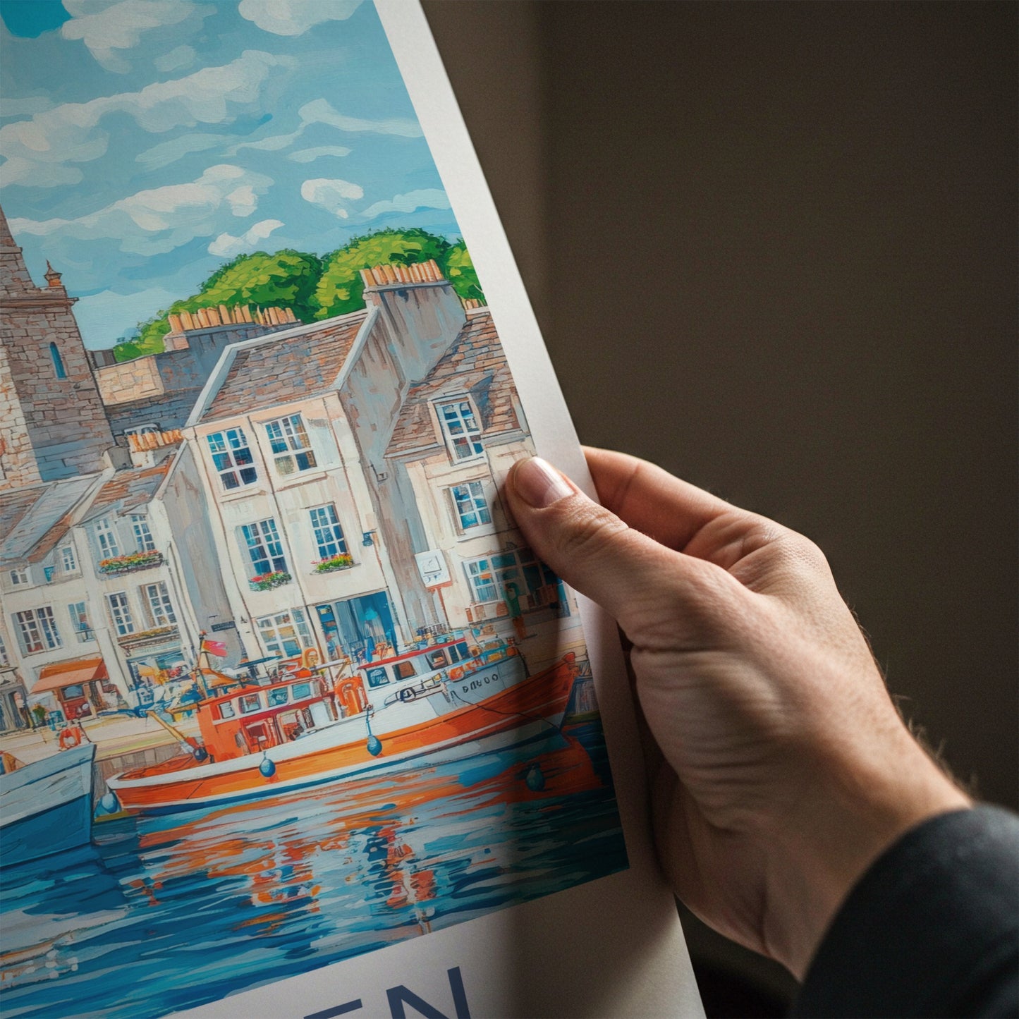 Aberdeen Poster - Scotland Travel Art - Historic Harbor Town Home Decor