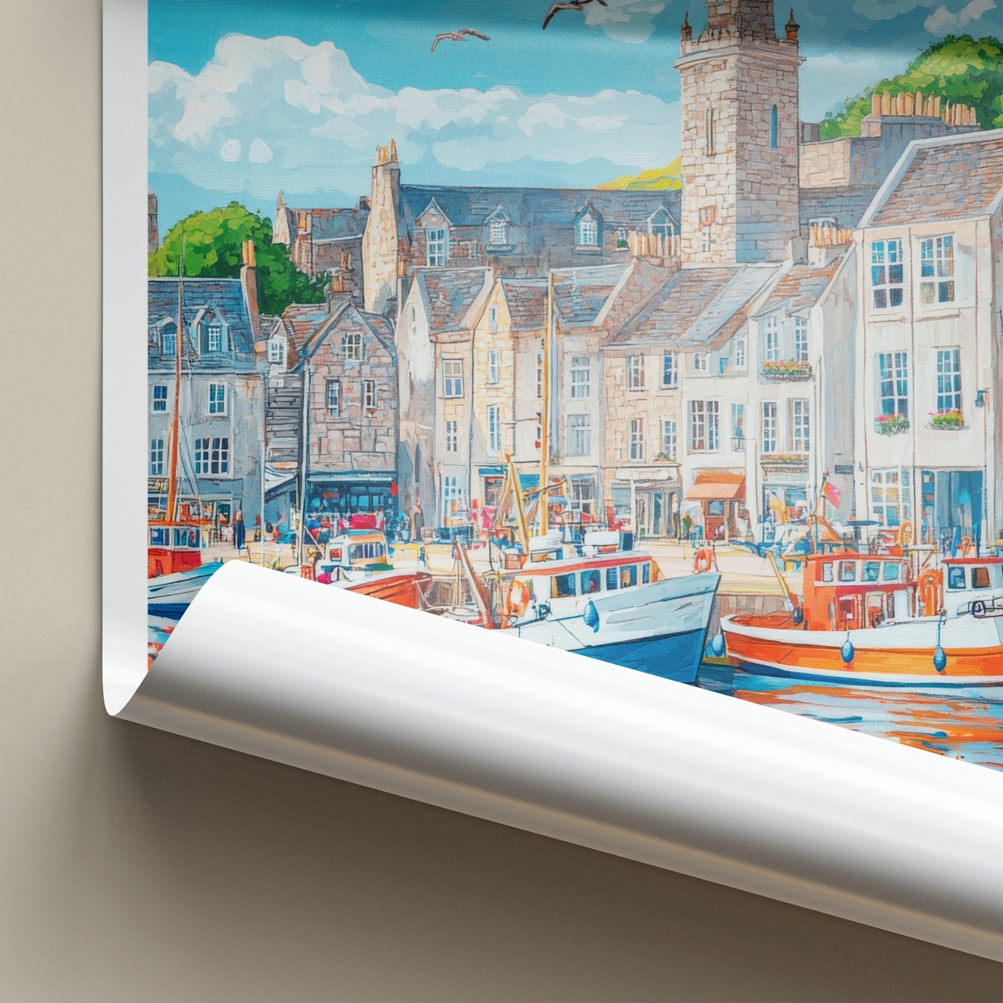 Aberdeen Poster - Scotland Travel Art - Historic Harbor Town Home Decor