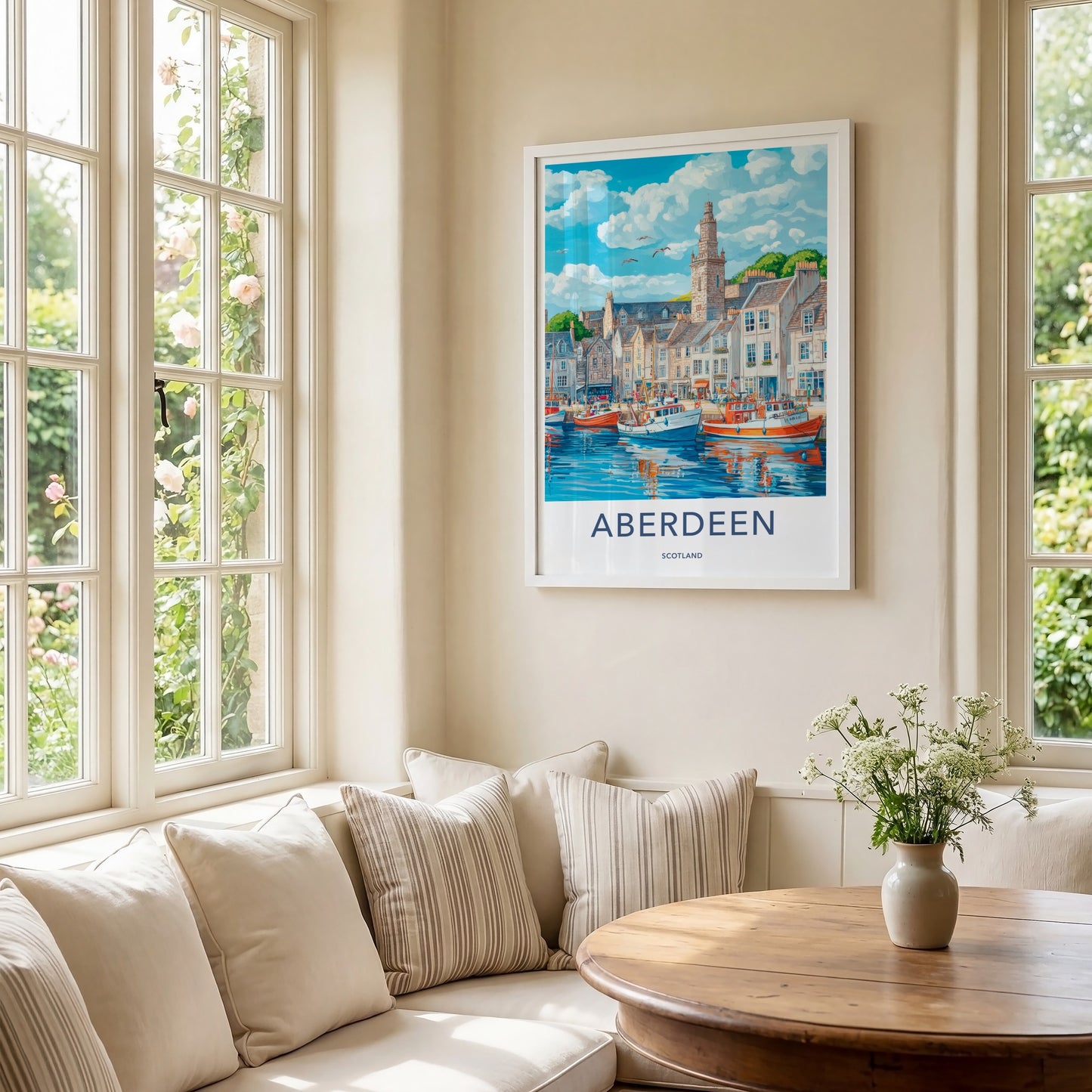 Aberdeen Poster - Scotland Travel Art - Historic Harbor Town Home Decor