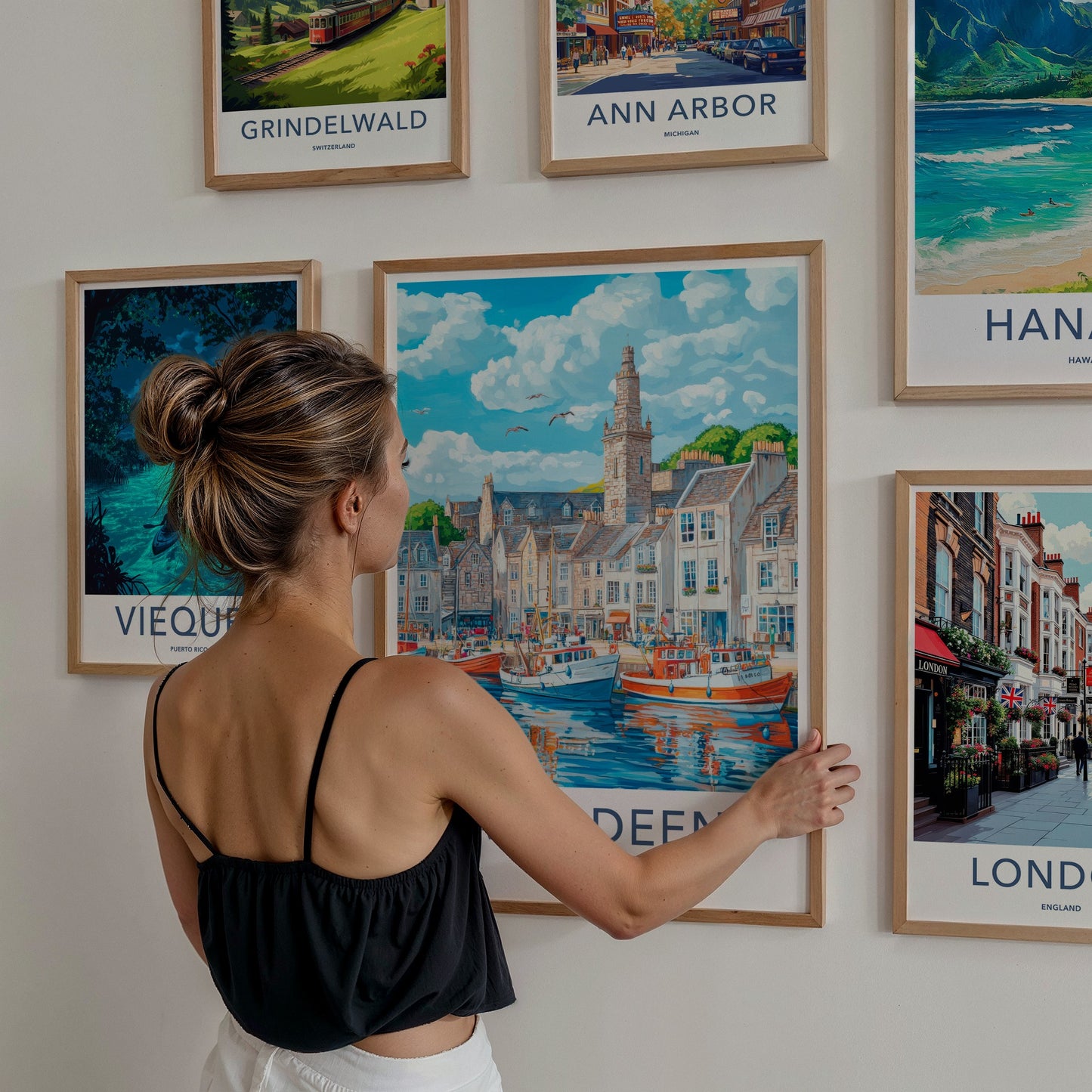 Aberdeen Poster - Scotland Travel Art - Historic Harbor Town Home Decor