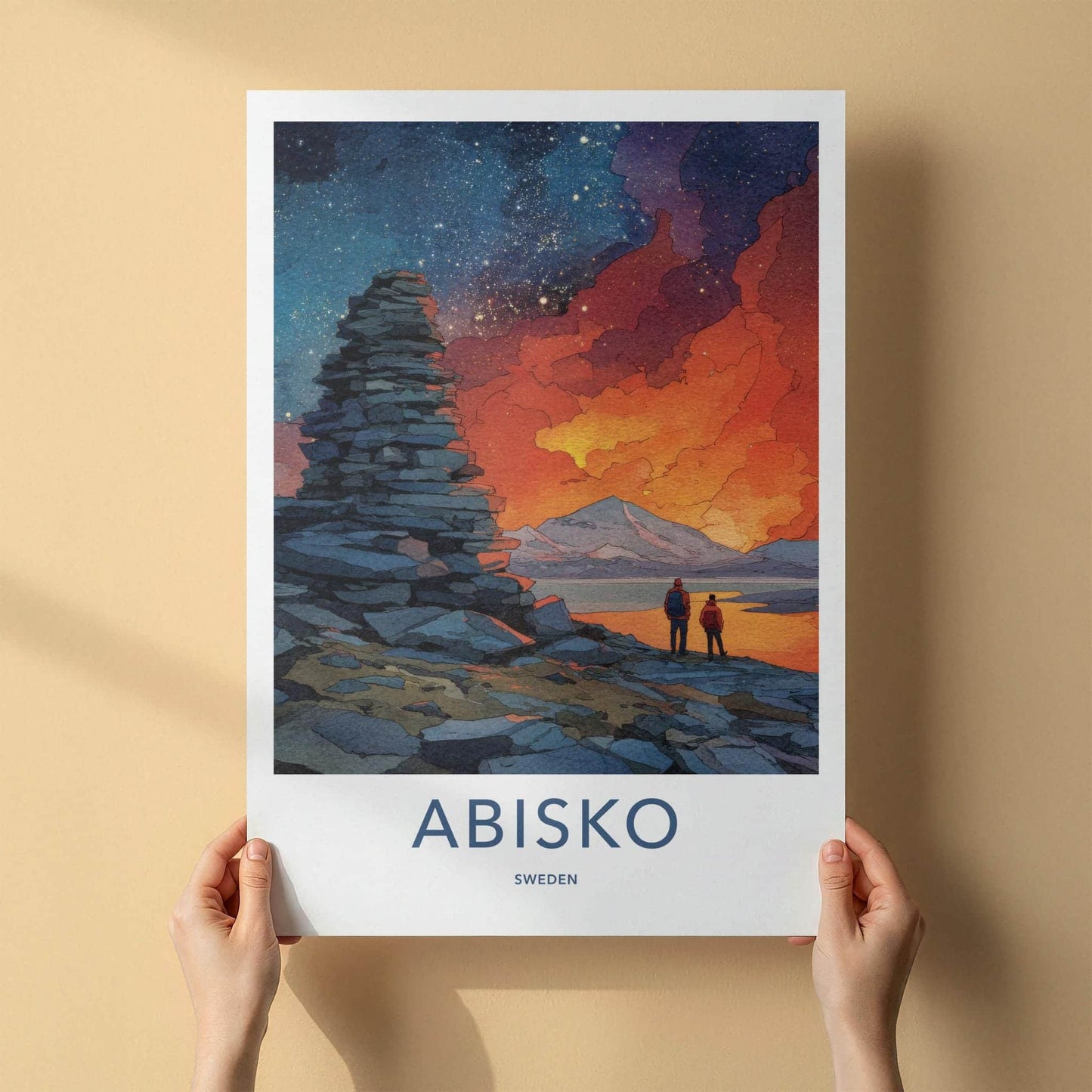 Abisko Poster - Sweden Travel Art - Starry Wilderness Home Decor