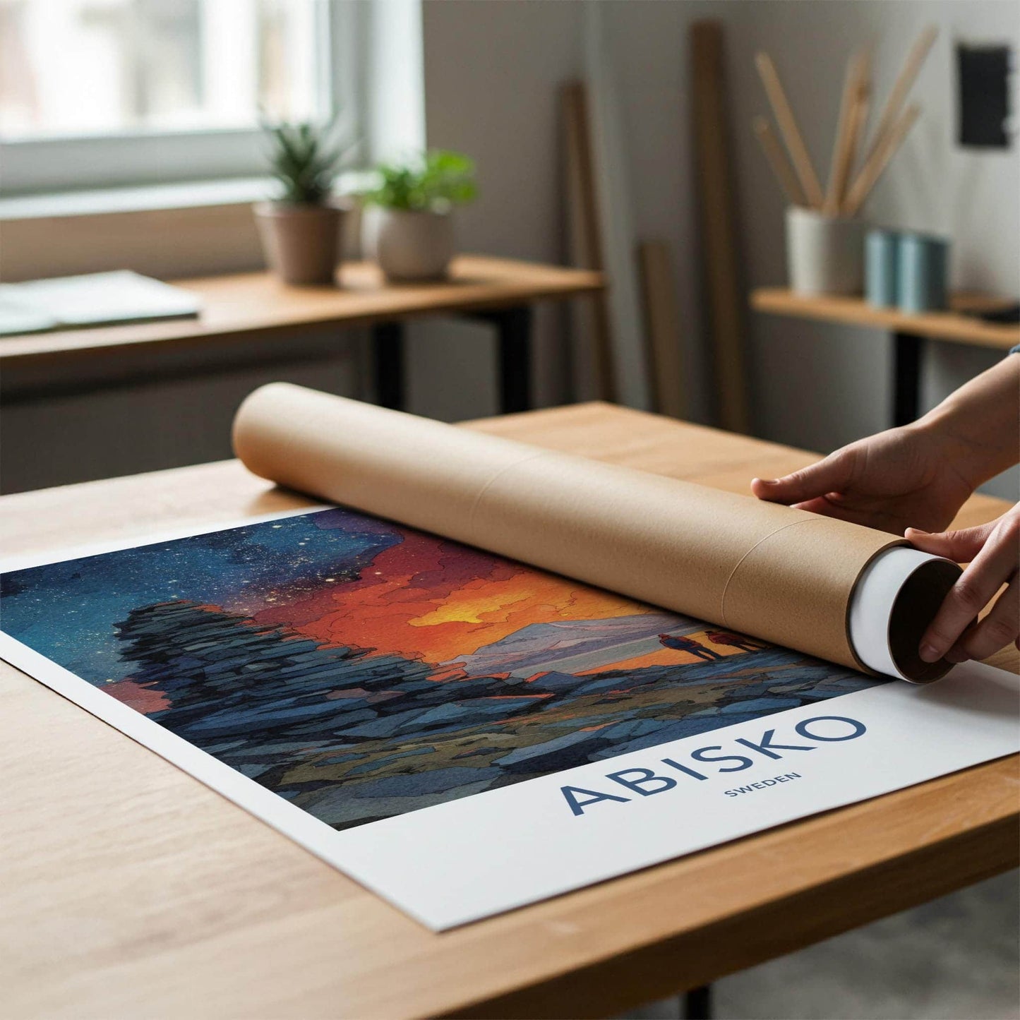Abisko Poster - Sweden Travel Art - Starry Wilderness Home Decor
