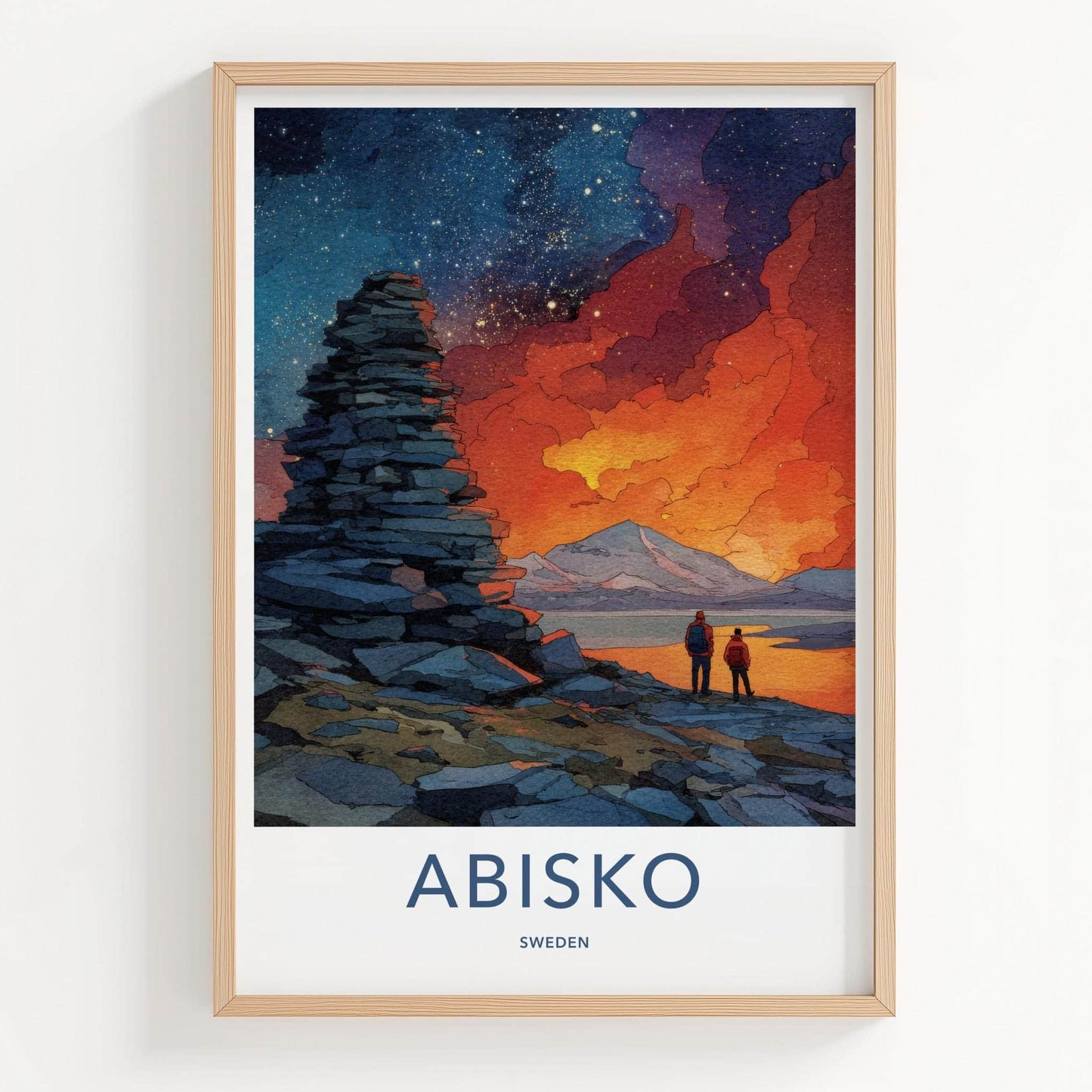 Abisko Poster - Sweden Travel Art - Starry Wilderness Home Decor