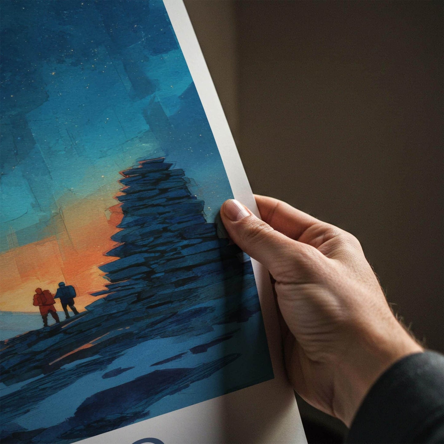 Abisko Poster - Sweden Travel Illustration - Arctic starlight Home Decor