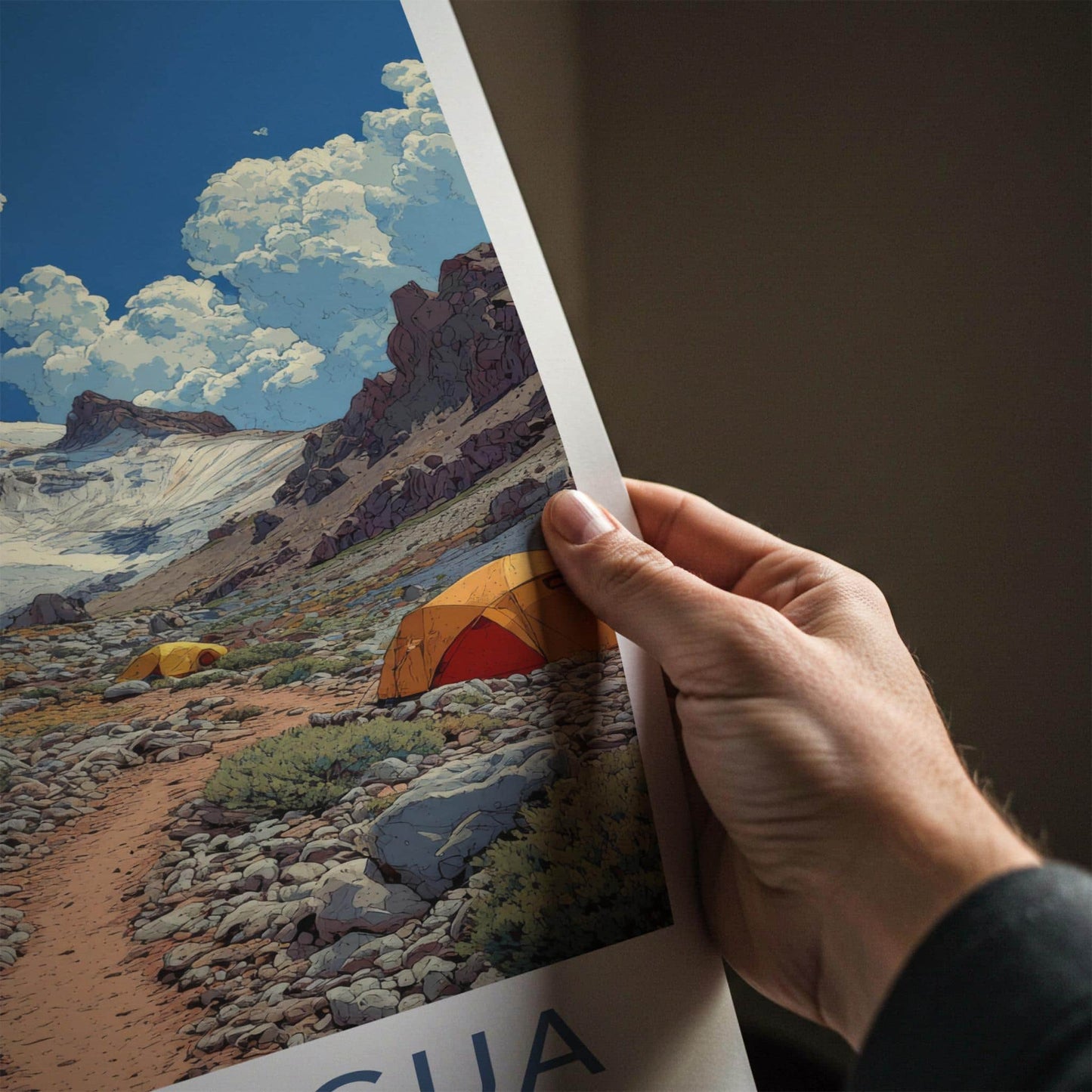 Aconcagua Poster - Argentina Scenic Art - High altitude trail Home Decor