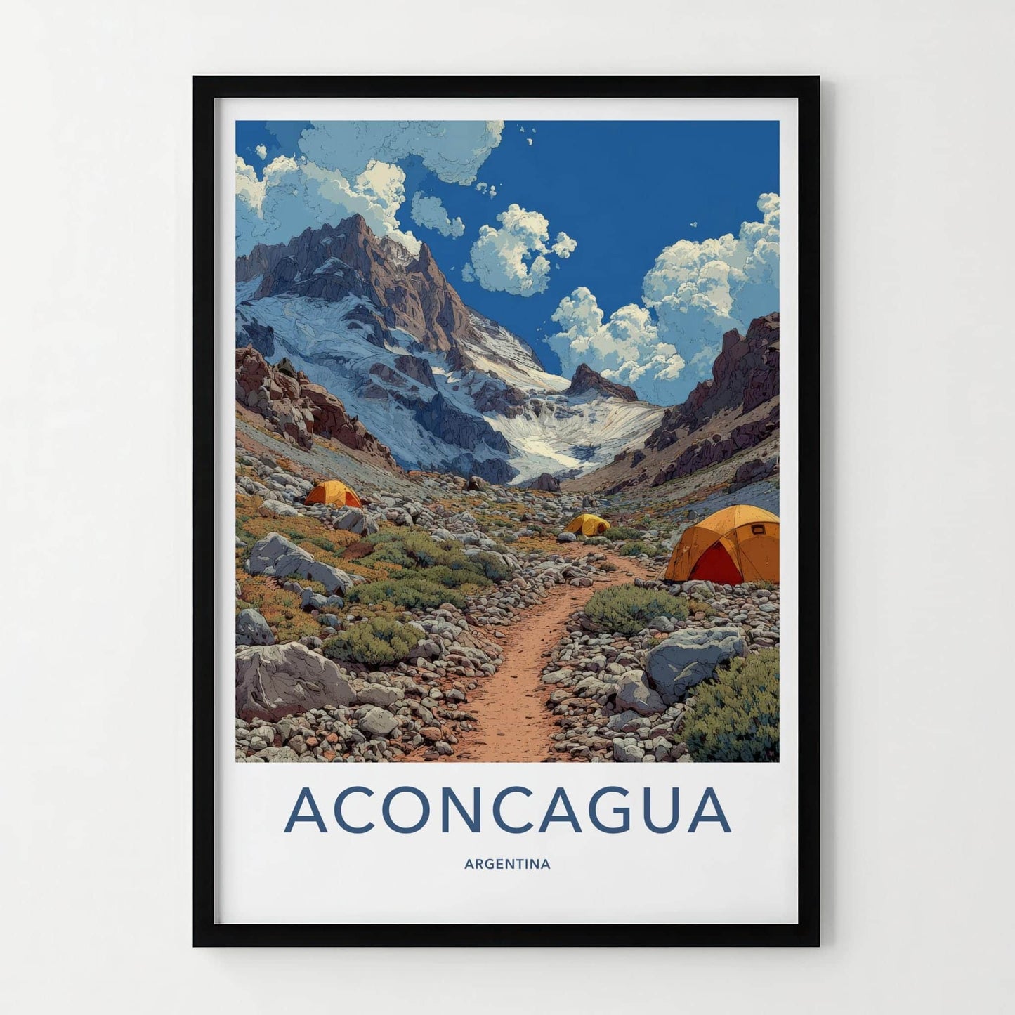 Aconcagua Poster - Argentina Scenic Art - High altitude trail Home Decor