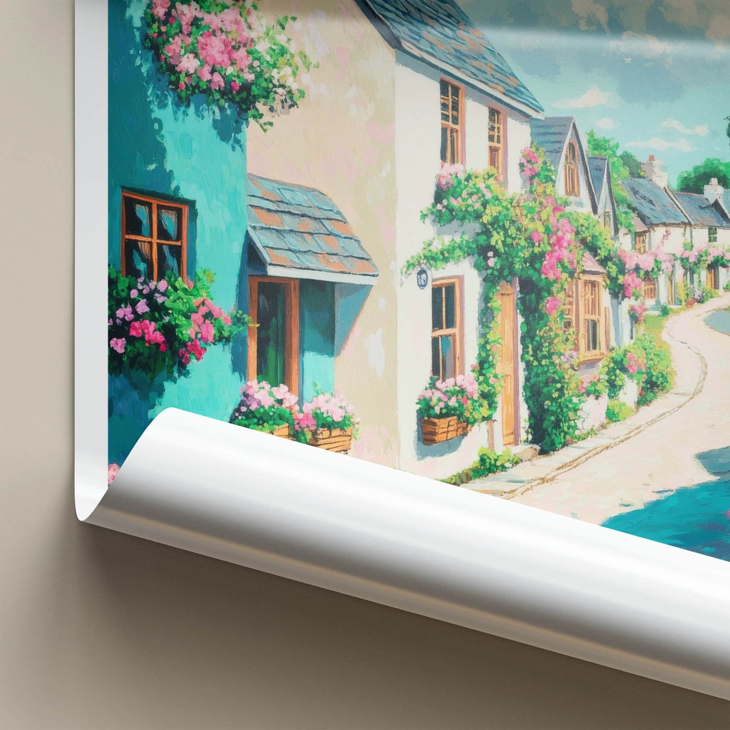 Adare Poster - Ireland Framed Art - Charming Flower Street Gallery Art