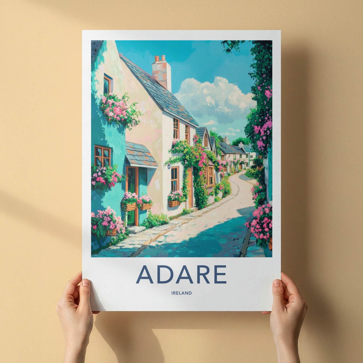 Adare Poster - Ireland Framed Art - Charming Flower Street Gallery Art