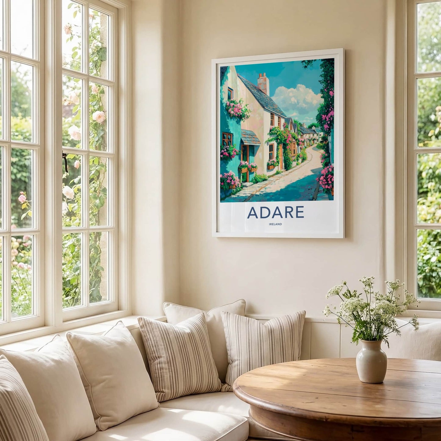 Adare Poster - Ireland Framed Art - Charming Flower Street Gallery Art