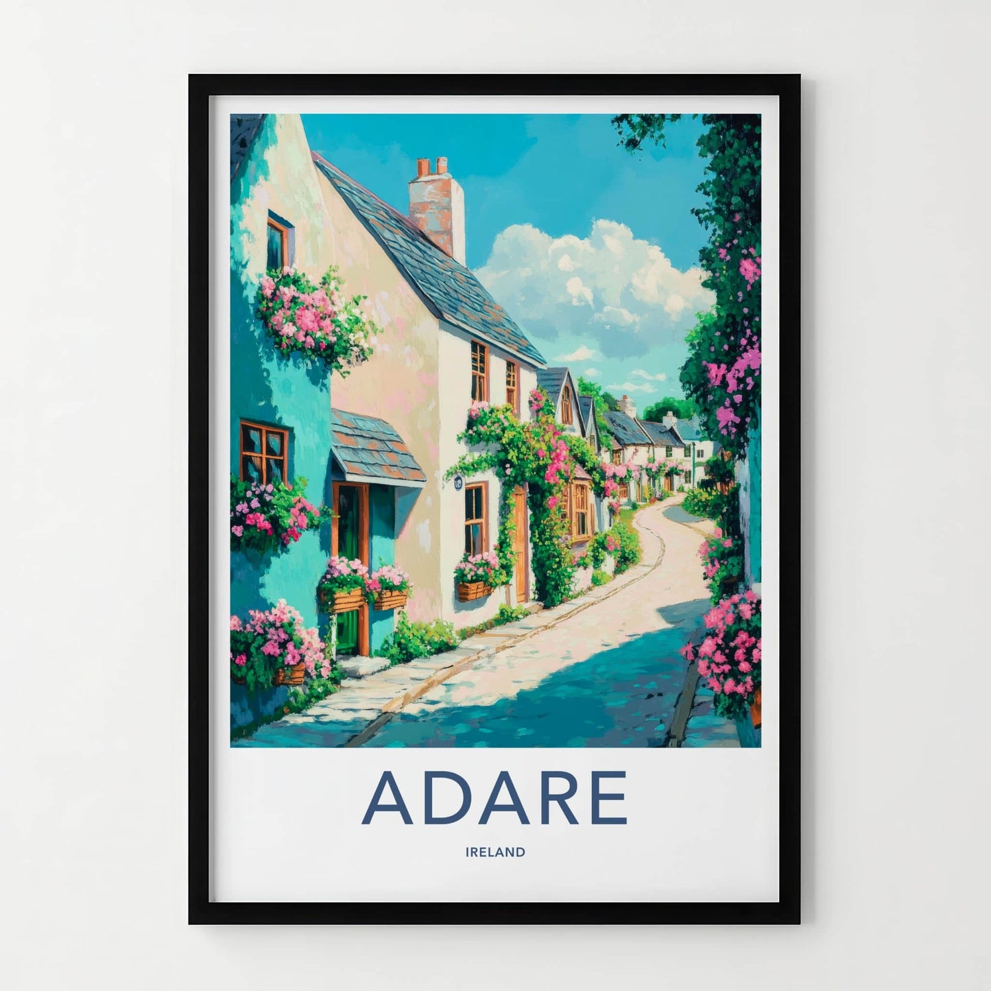 Adare Poster - Ireland Framed Art - Charming Flower Street Gallery Art
