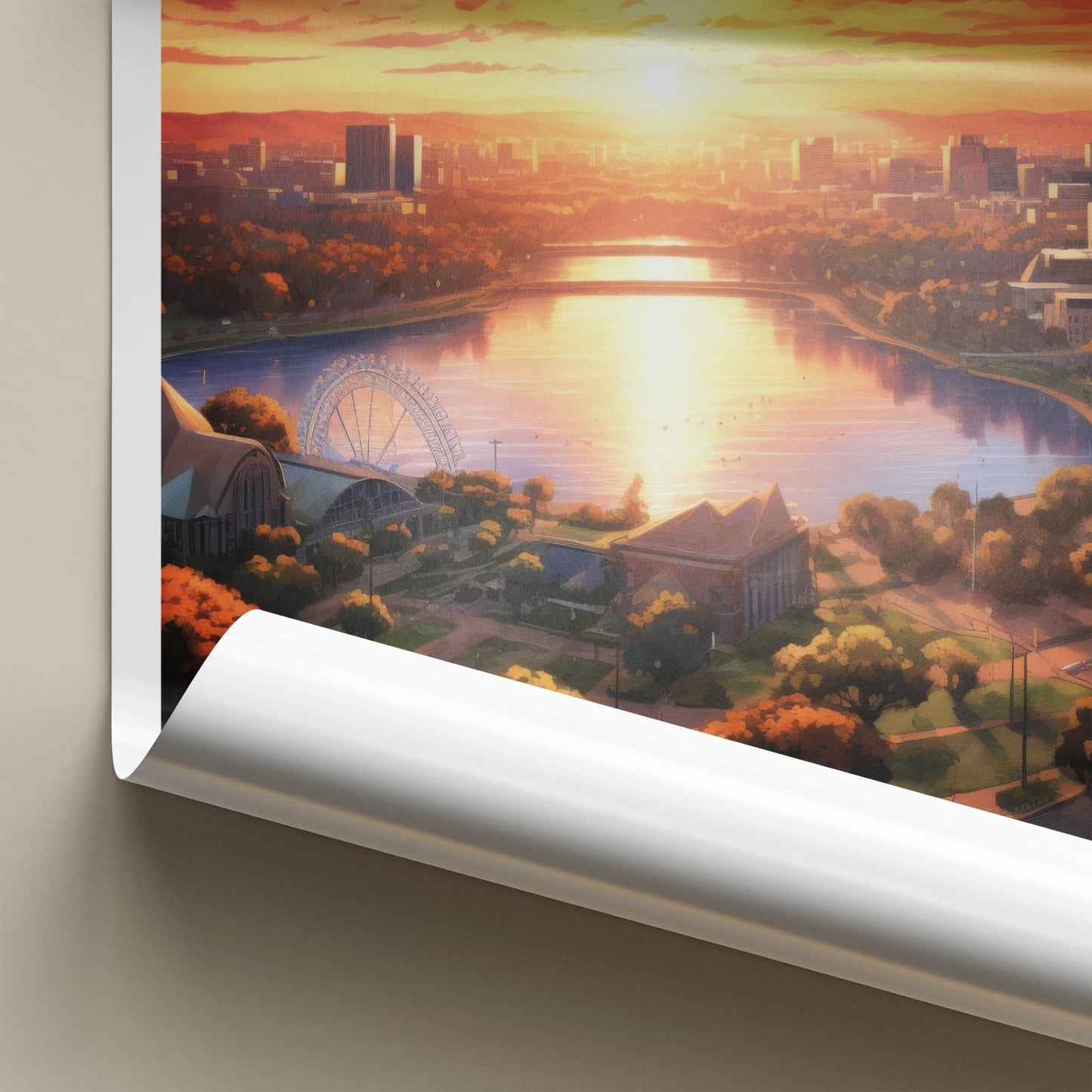 Adelaide Poster - Australia Framed Print - Reflecting Lake City Gallery Art