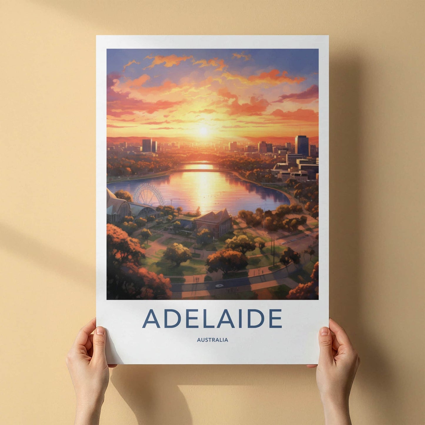 Adelaide Poster - Australia Framed Print - Reflecting Lake City Gallery Art