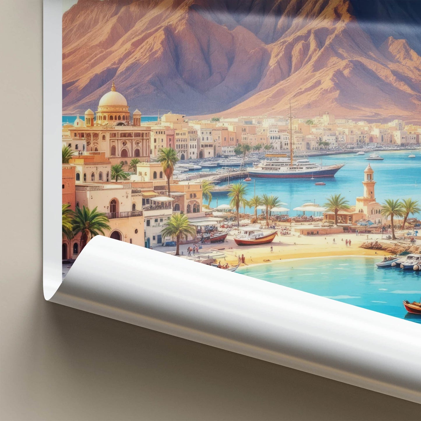 Aden Poster - Yemen Framed Print - Harbor City Mountains Framed Decor