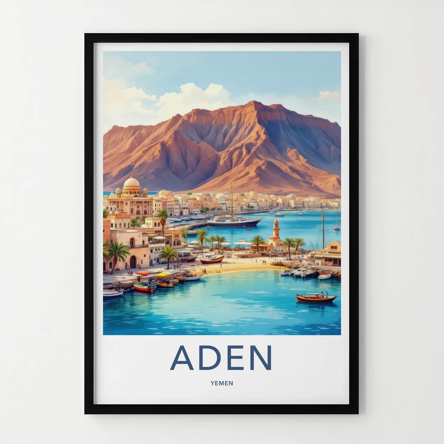Aden Poster - Yemen Framed Print - Harbor City Mountains Framed Decor