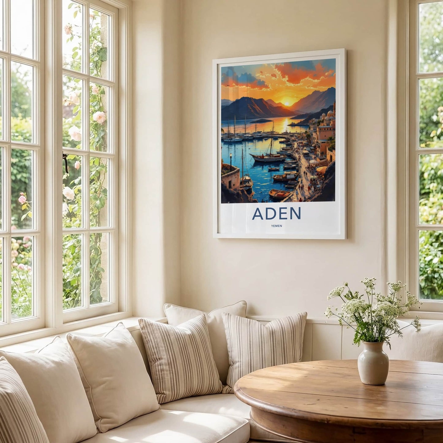 Aden Poster - Yemen Framed Print - Lively Harbor Sunset Framed Decor