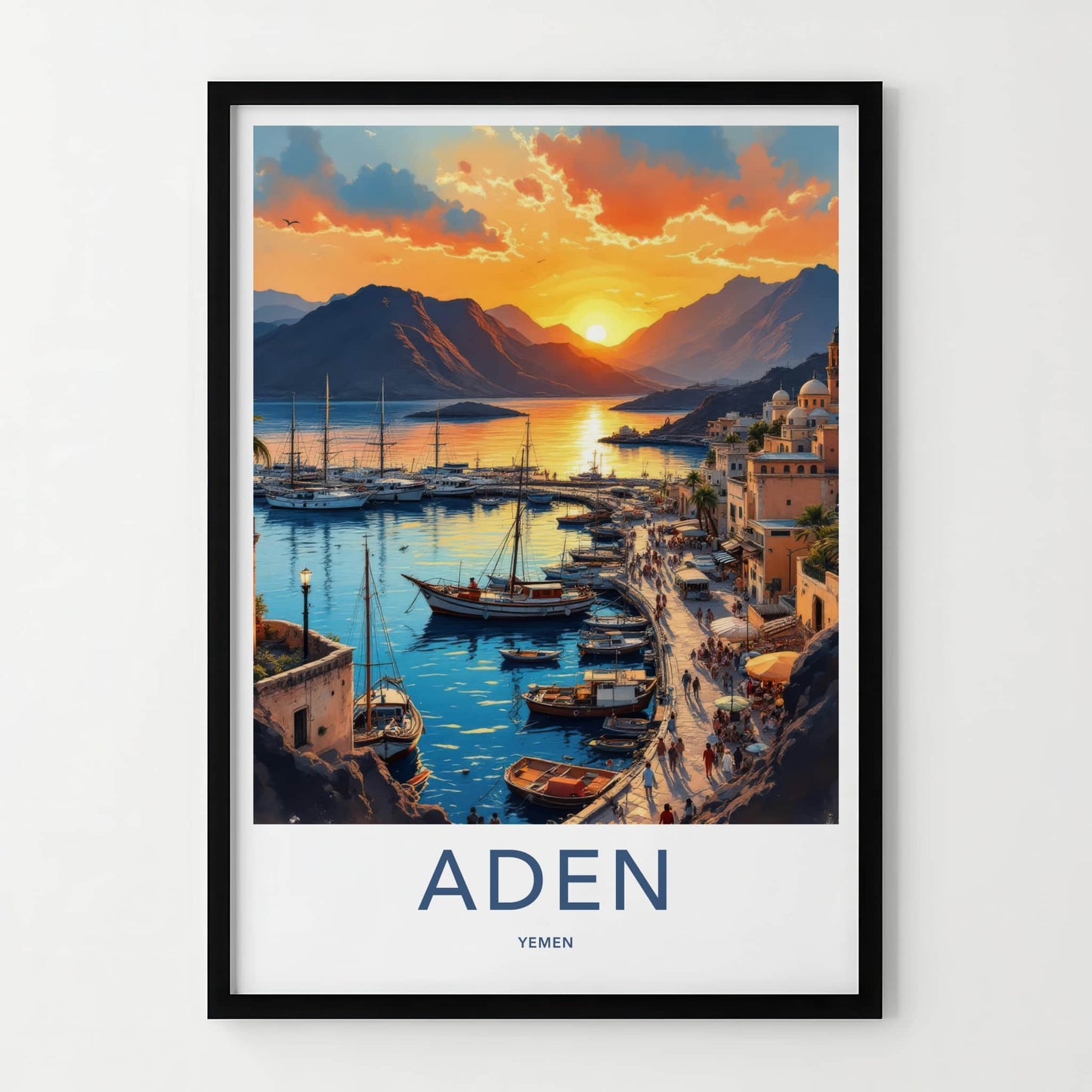 Aden Poster - Yemen Framed Print - Lively Harbor Sunset Framed Decor