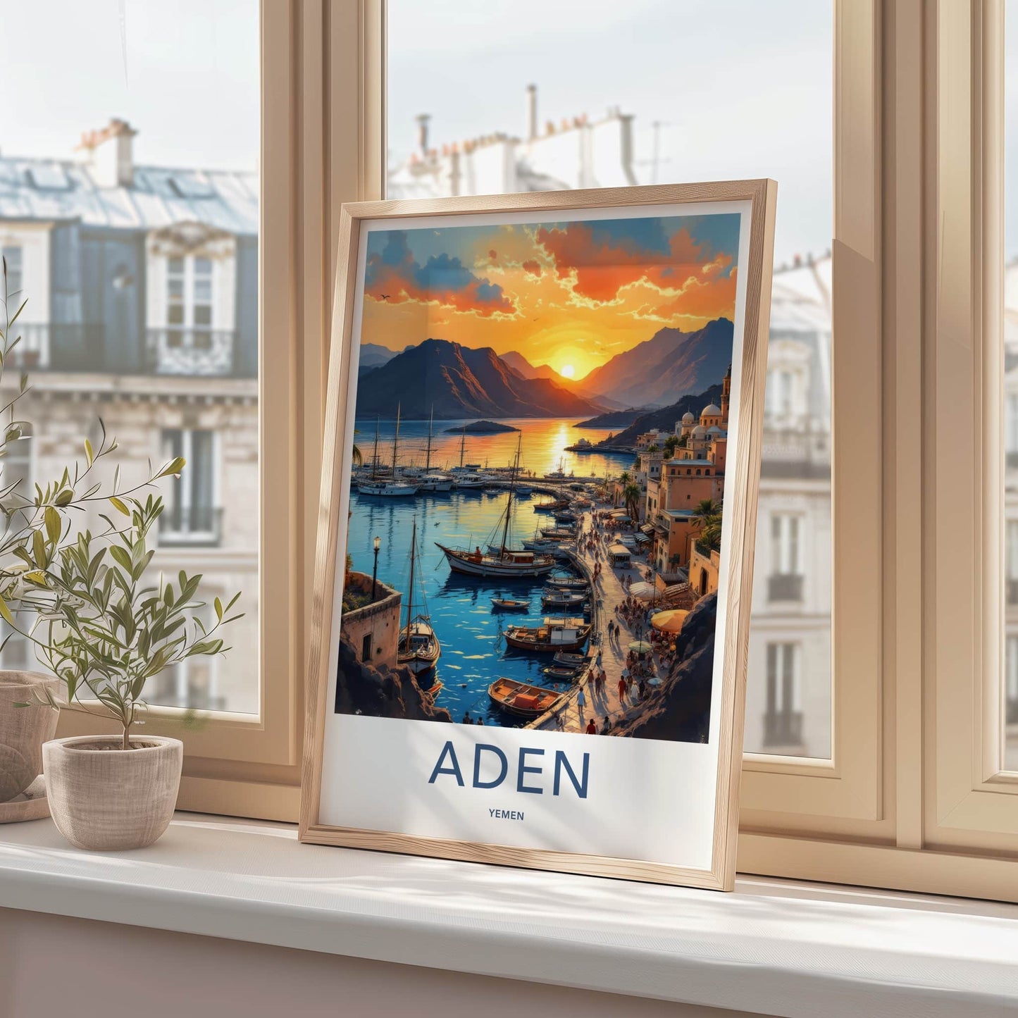 Aden Poster - Yemen Framed Print - Lively Harbor Sunset Framed Decor