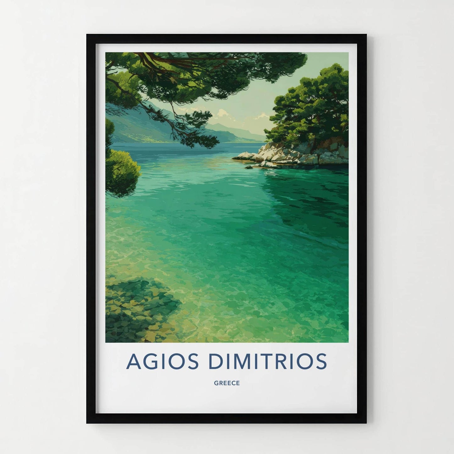 Agios Dimitrios Poster - Greece Travel Art - Clear Aegean Waters Home Decor