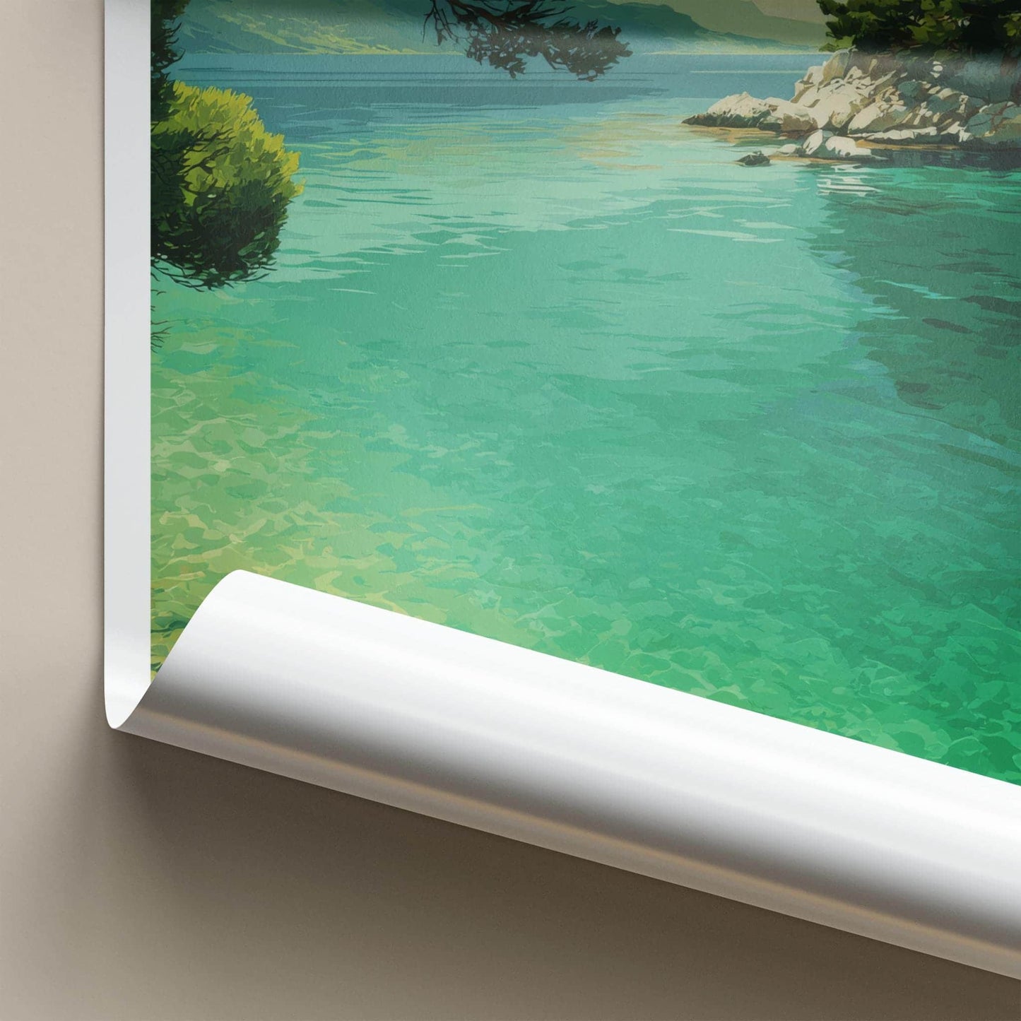 Agios Dimitrios Poster - Greece Travel Art - Clear Aegean Waters Home Decor