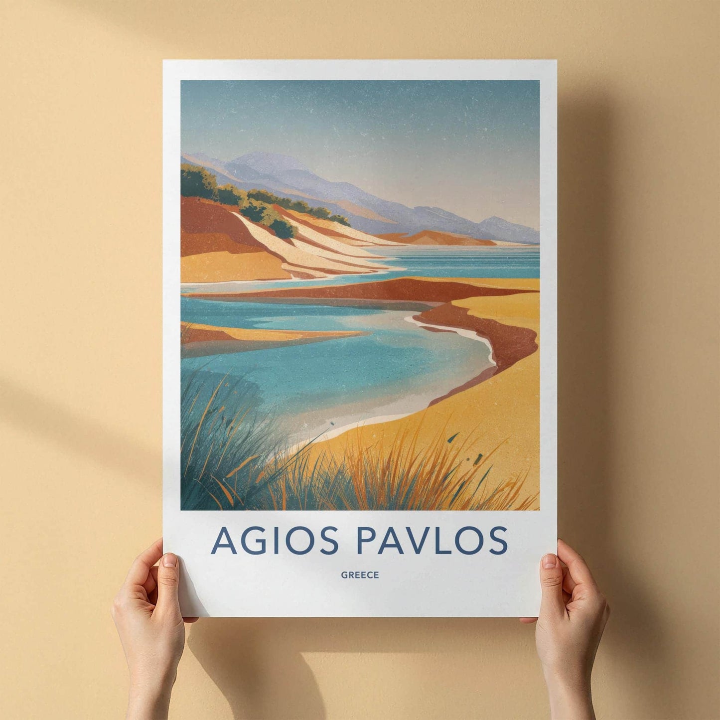 Agios Pavlos Poster - Greece Travel Art - Serene Beach Scene Wall Decor