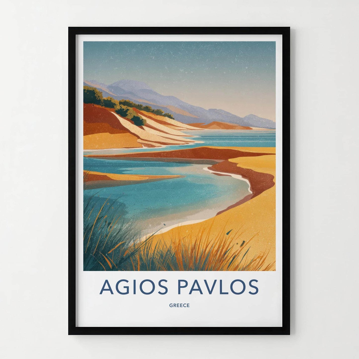 Agios Pavlos Poster - Greece Travel Art - Serene Beach Scene Wall Decor