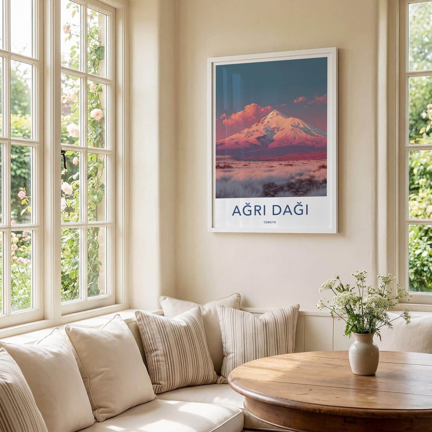 Agri Dagi Poster - Turkiye Travel Art - Vibrant Mountain Sunset Home Decor