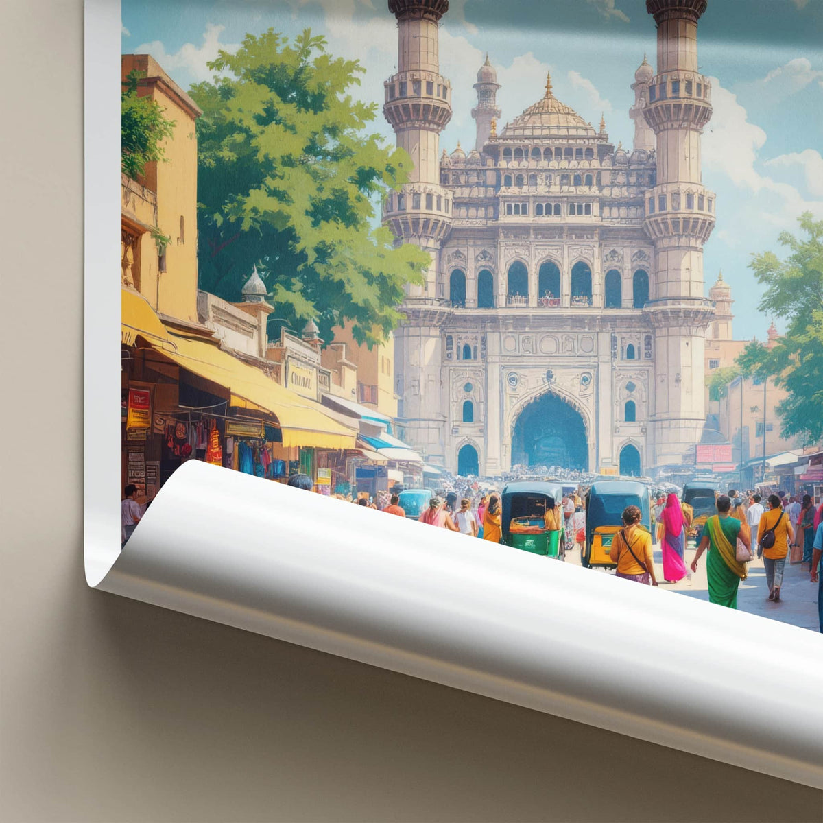 Ahmedabad Poster - India Travel Art - Gujarat Historic City Street Home Decor