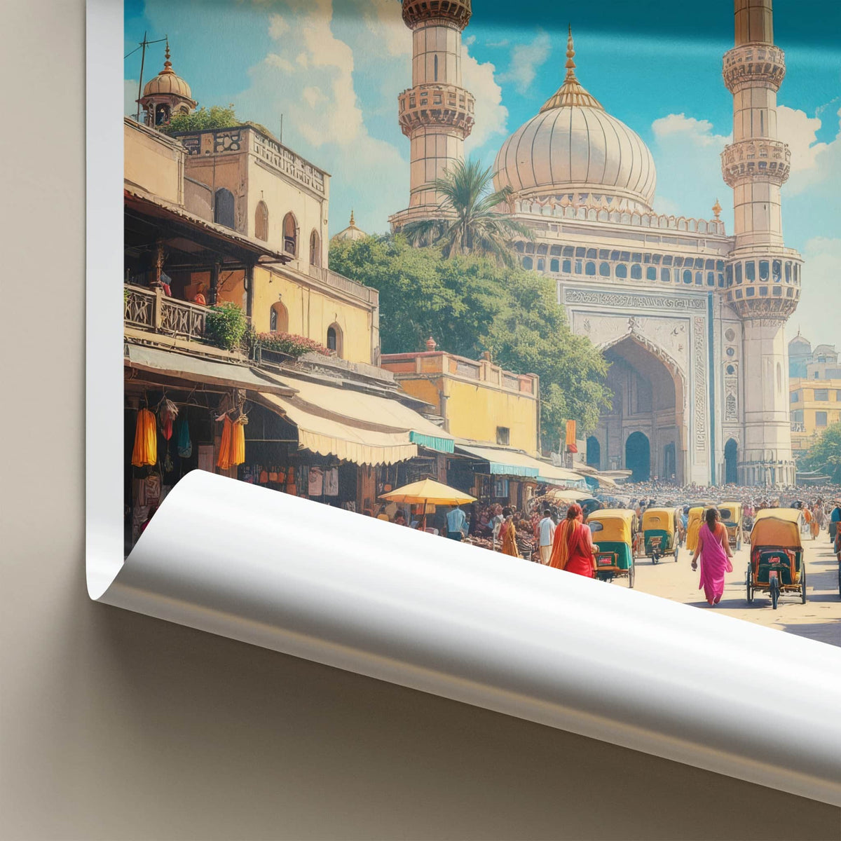 Ahmedabad Poster - India Wall Art - Gujarat Grand Mosque Market Home Decor