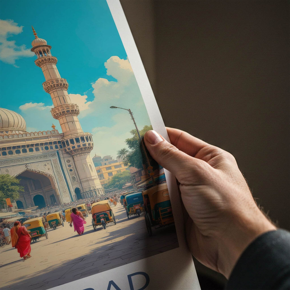 Ahmedabad Poster - India Wall Art - Gujarat Grand Mosque Market Home Decor