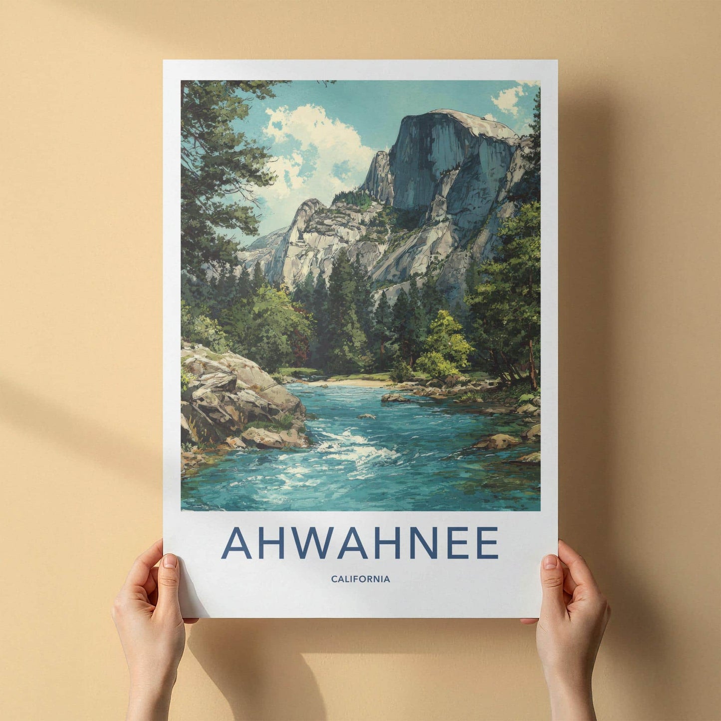 Ahwahnee Poster - California Wall Art - Majestic Valley River Home Decor