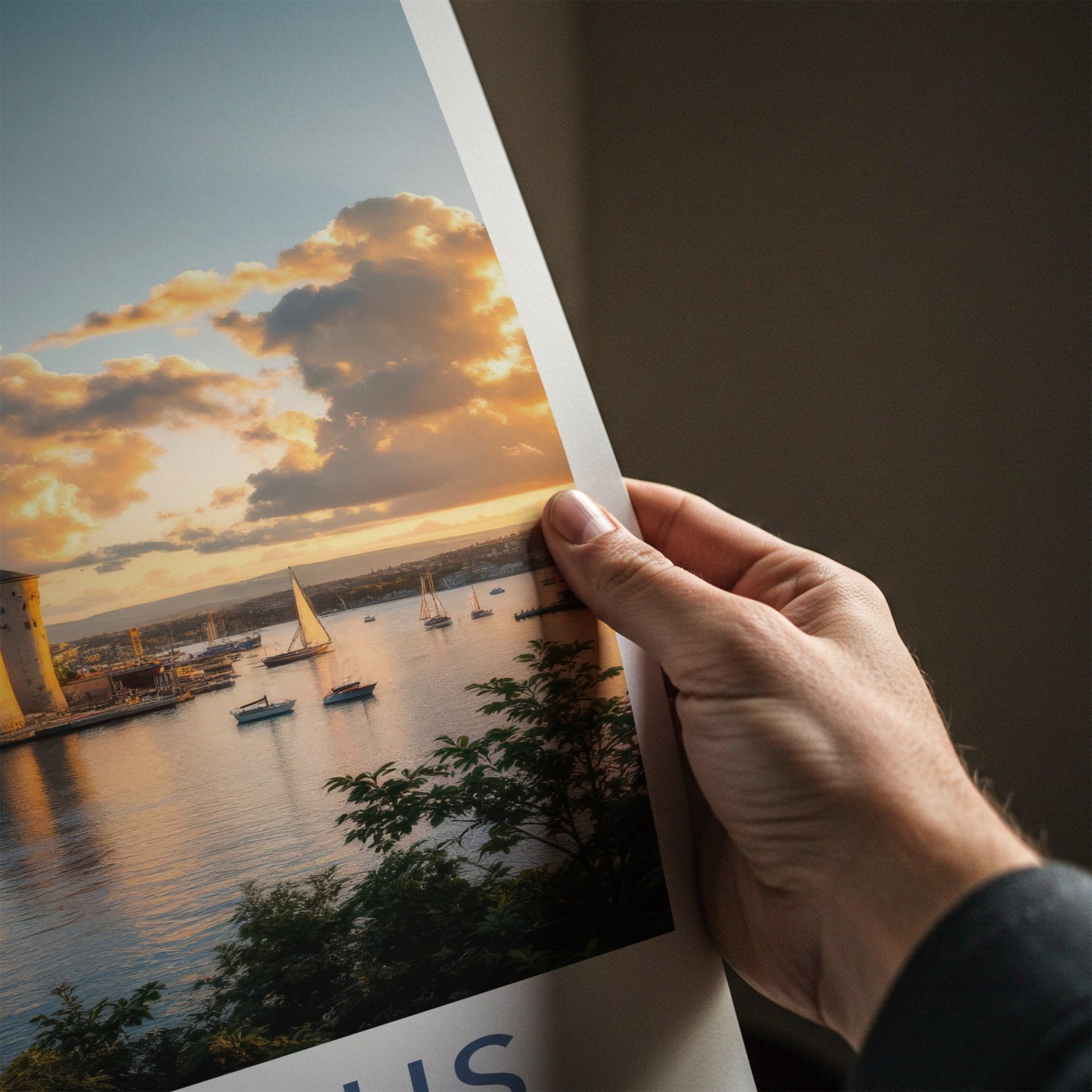 Akershus Poster - Norway Travel Art - Sunset Castle Harbor Home Decor