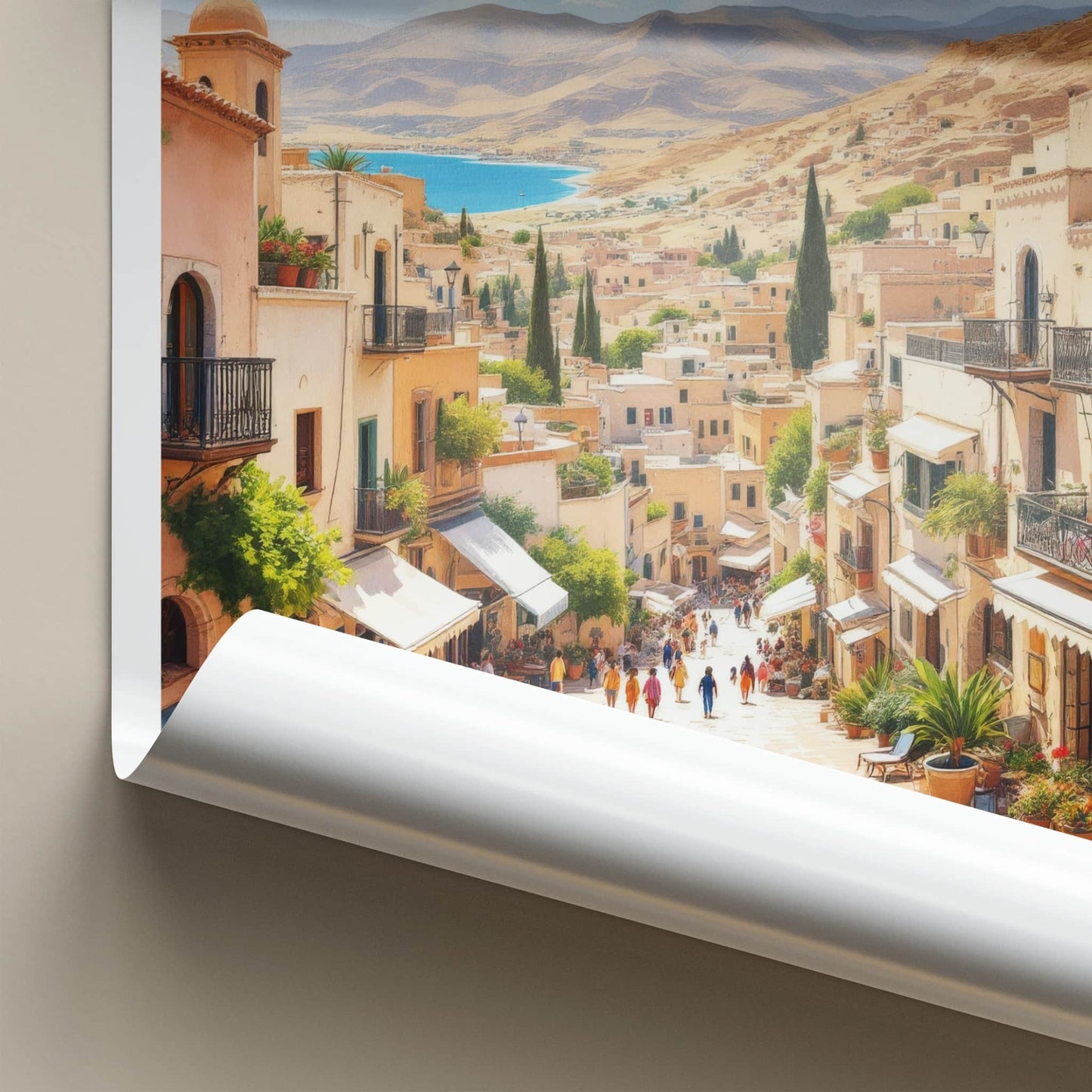 Al-Balad Poster - Jordan Travel Art - Winding Street Coastal Home Decor