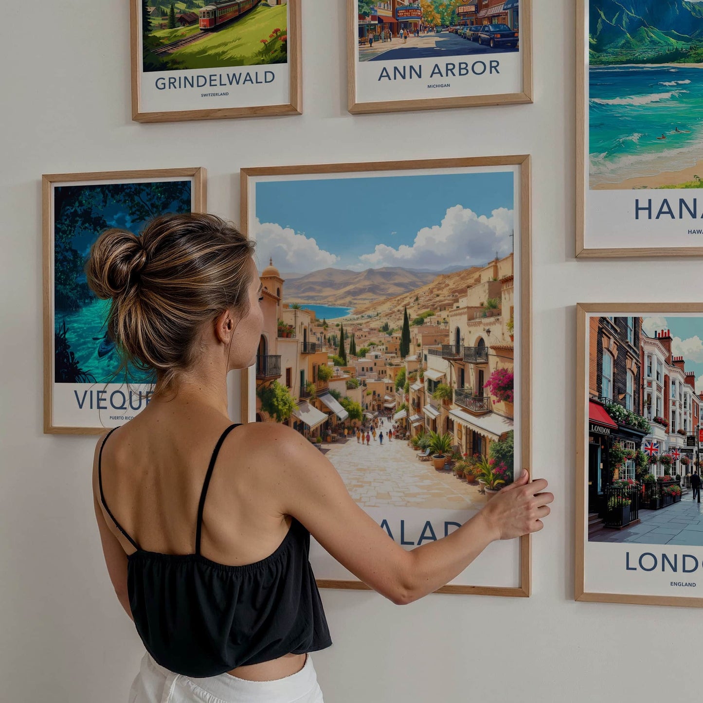 Al-Balad Poster - Jordan Travel Art - Winding Street Coastal Home Decor