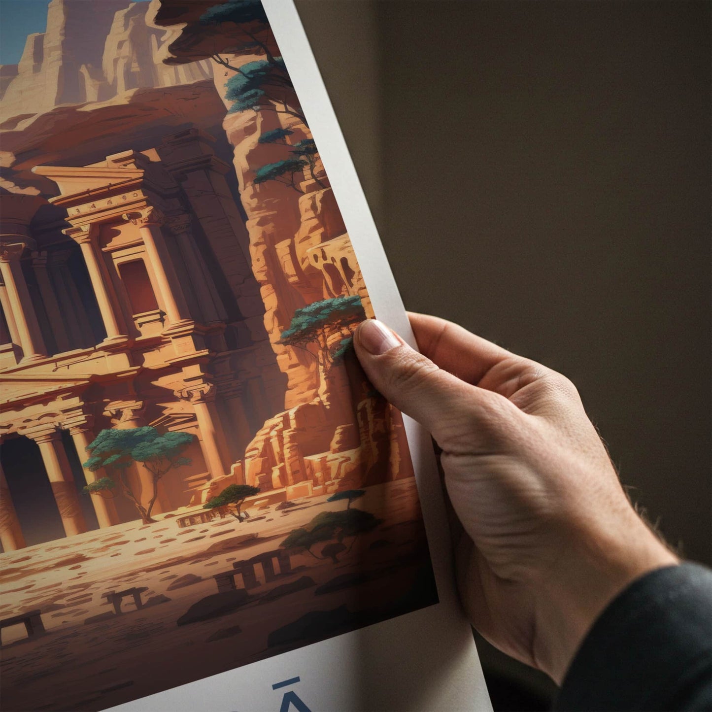 Al Batra Poster - Jordan Travel Art - Ancient Rock Structure Home Decor