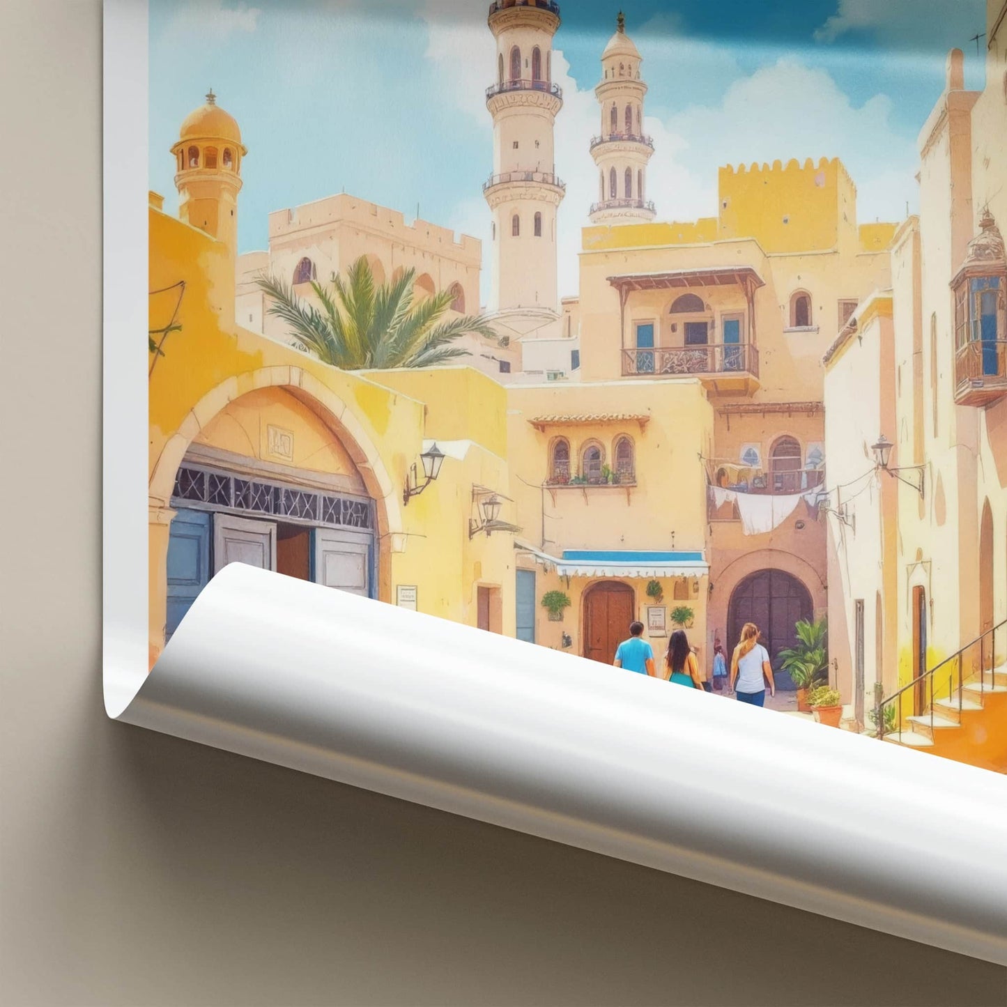 AL FAHIDI Poster - United Arab Emirates Travel Art - Desert Cityscape Scene Home Decor