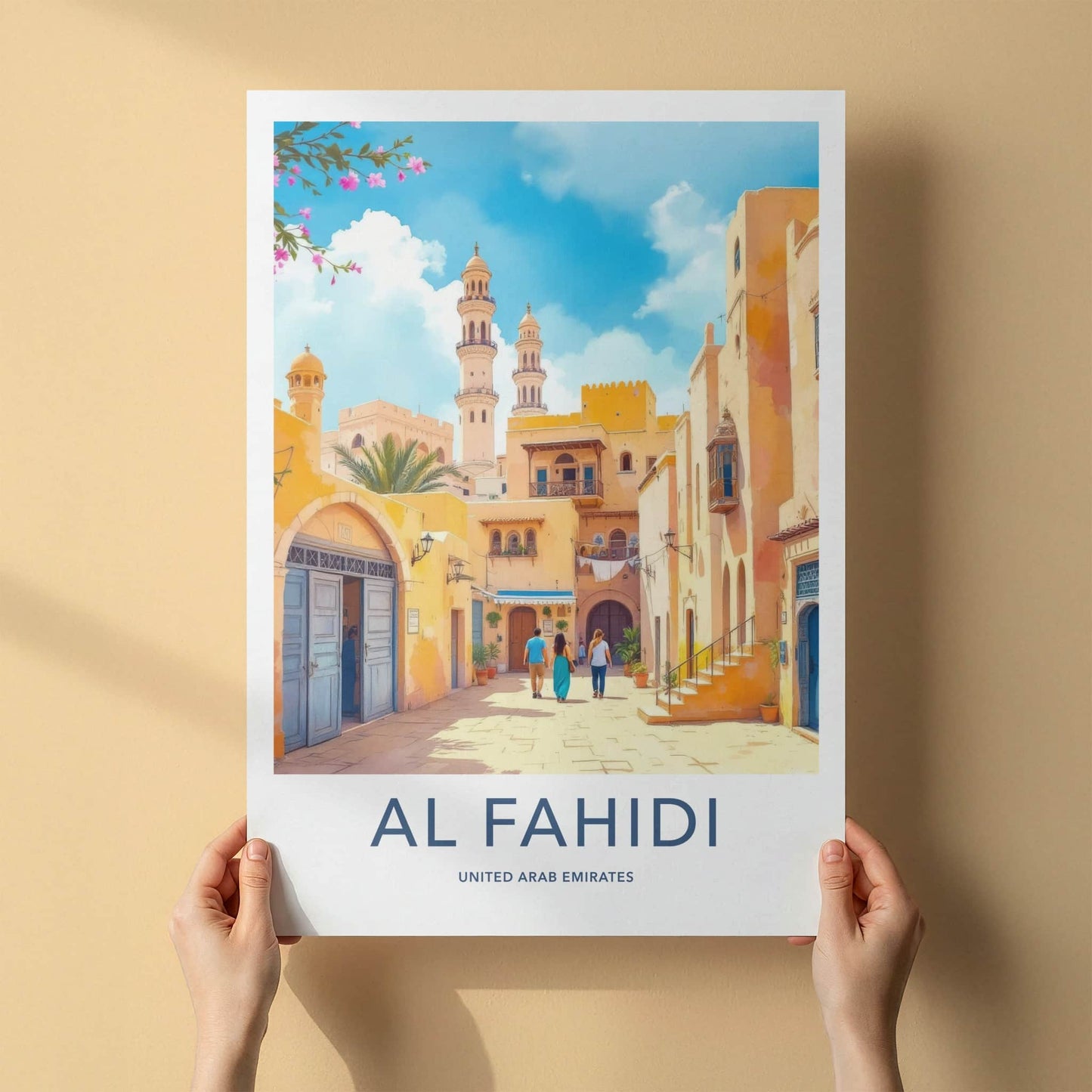 AL FAHIDI Poster - United Arab Emirates Travel Art - Desert Cityscape Scene Home Decor