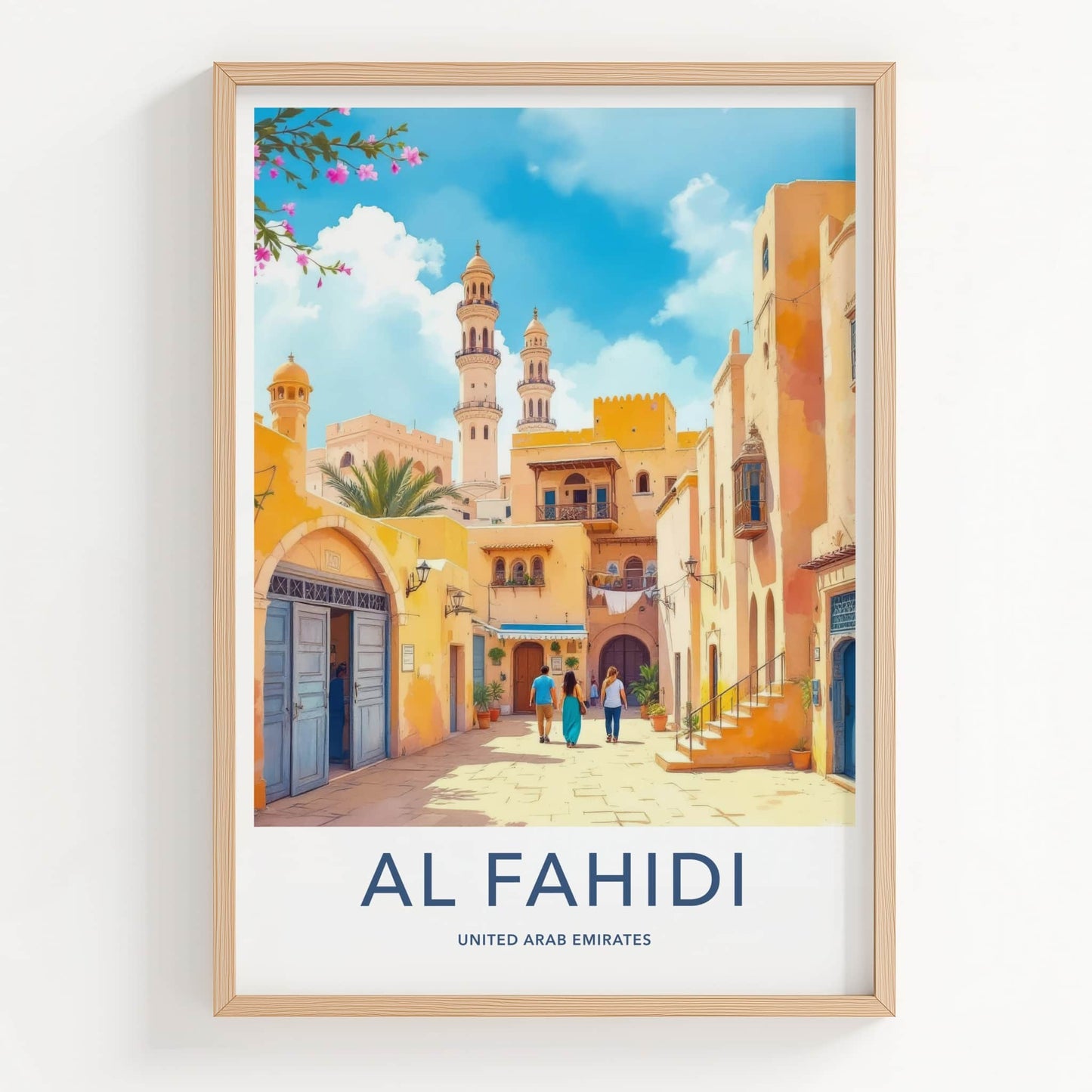 AL FAHIDI Poster - United Arab Emirates Travel Art - Desert Cityscape Scene Home Decor