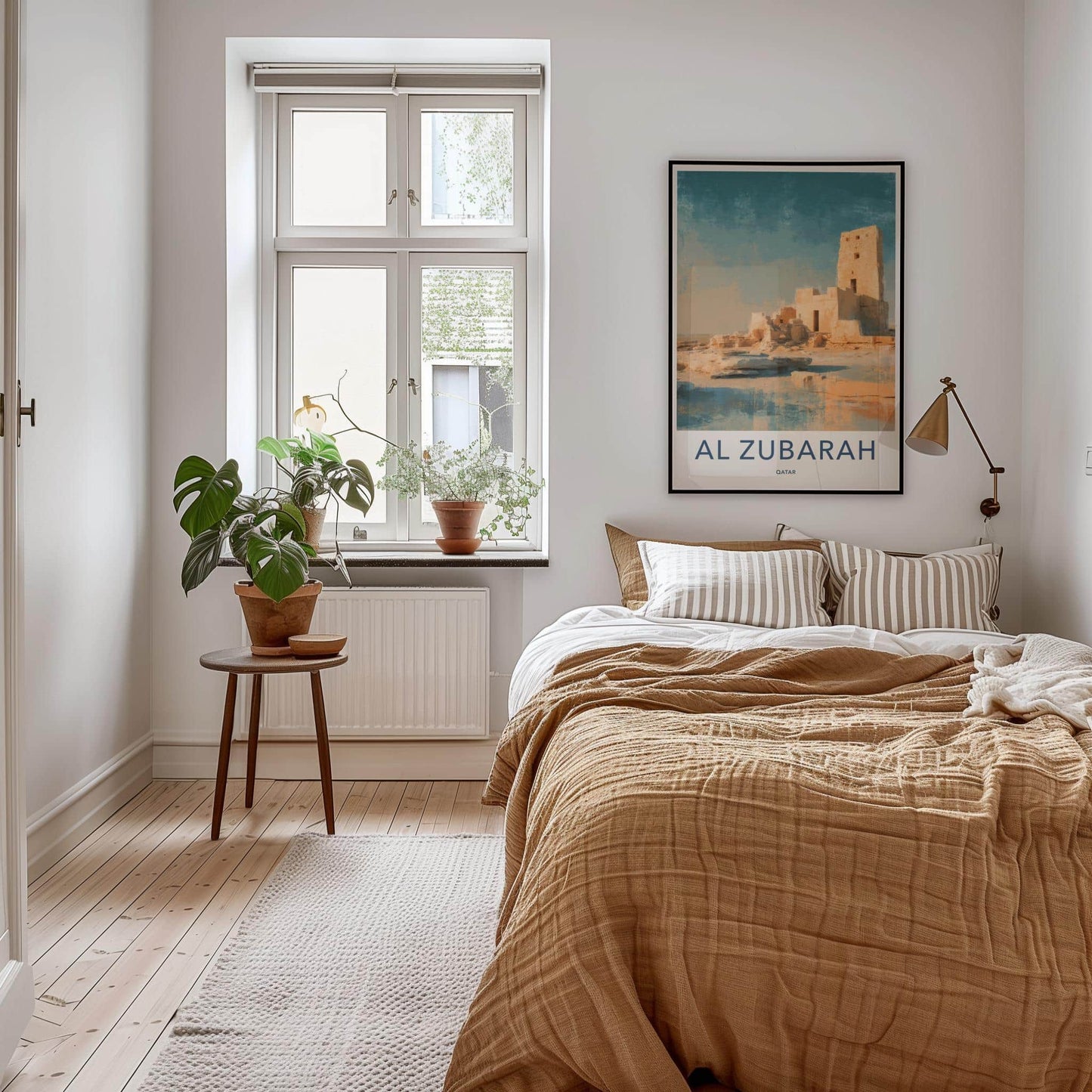 Al Zubarah Poster - Qatar Travel Illustration - Desert Fort Home Decor