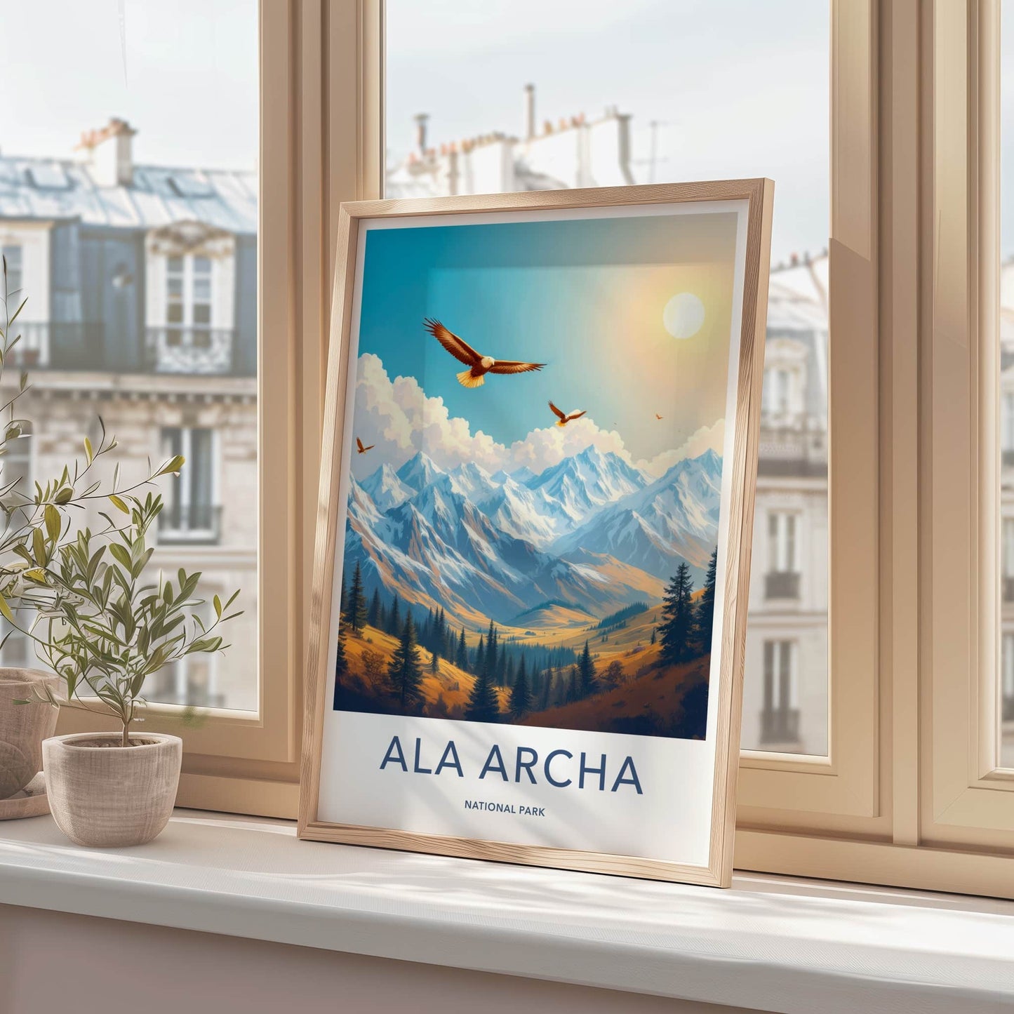 Ala Archa National Park Poster - Kyrgyzstan Travel Art - Soaring Eagles Valley Home Decor