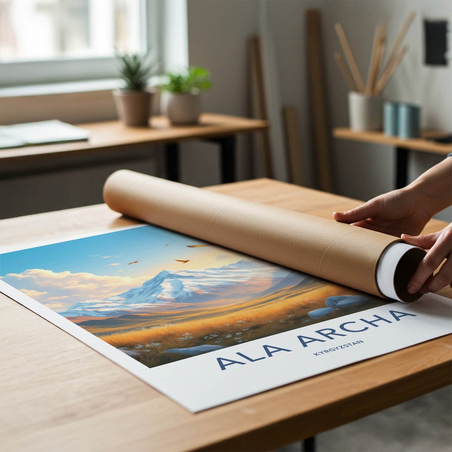 Ala Archa Poster - Kyrgyzstan Travel Art - Soaring Eagle Peaks Home Decor