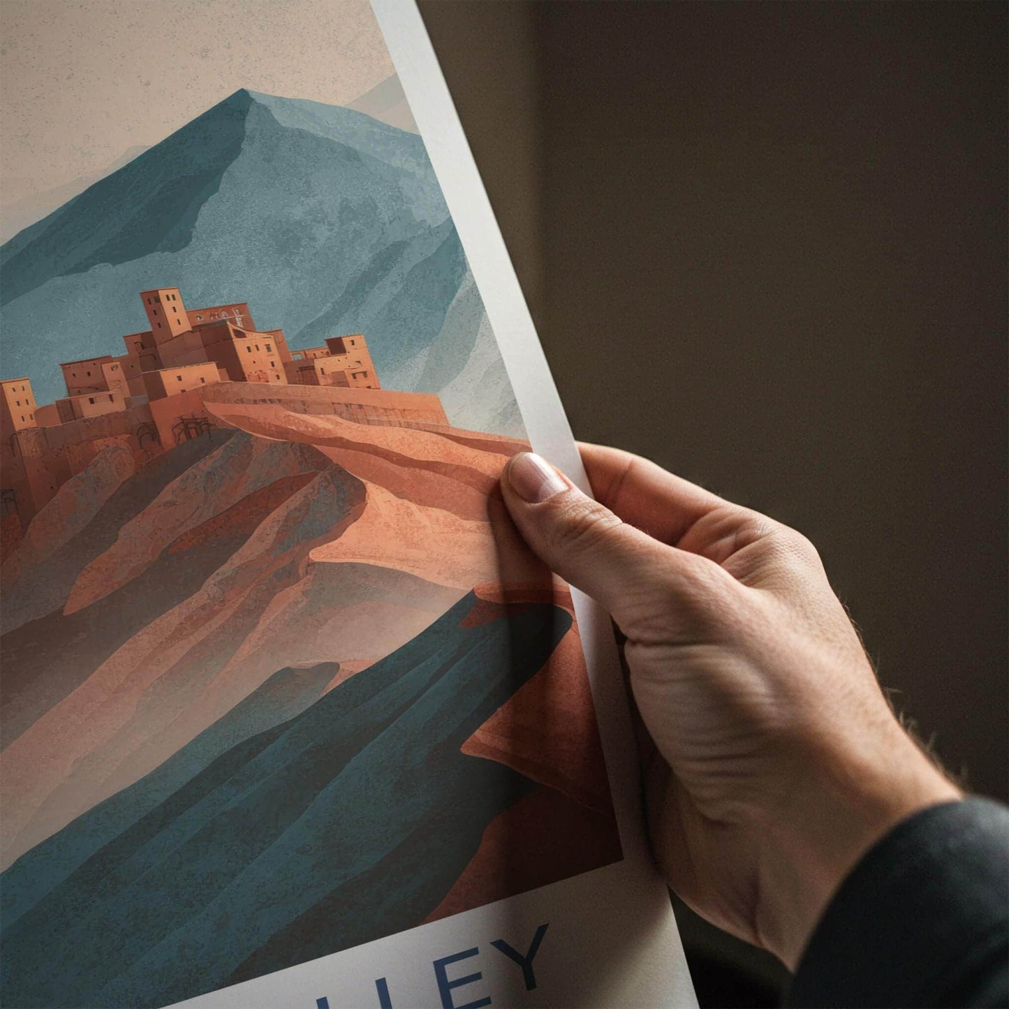 Alamut Valley Poster - Iran Art Print - Desert Fortress Wall Decor