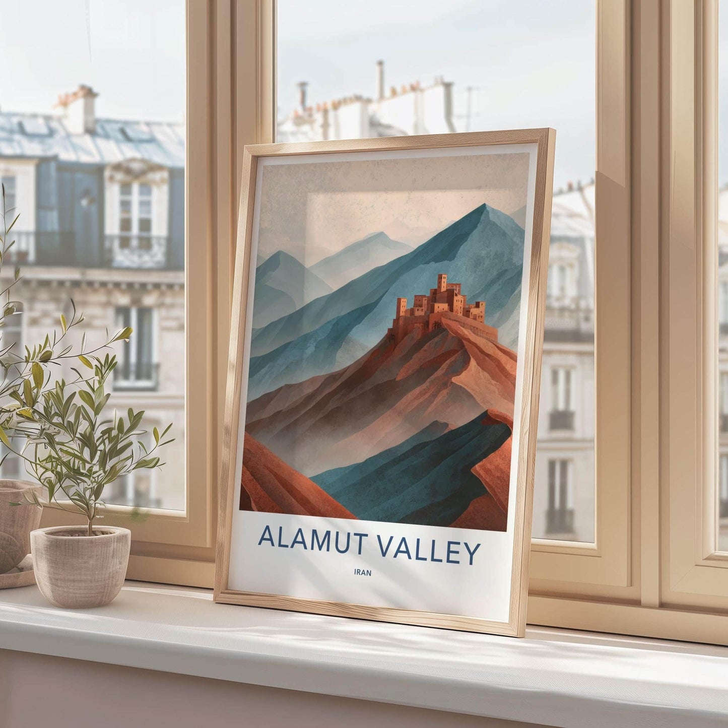 Alamut Valley Poster - Iran Art Print - Desert Fortress Wall Decor