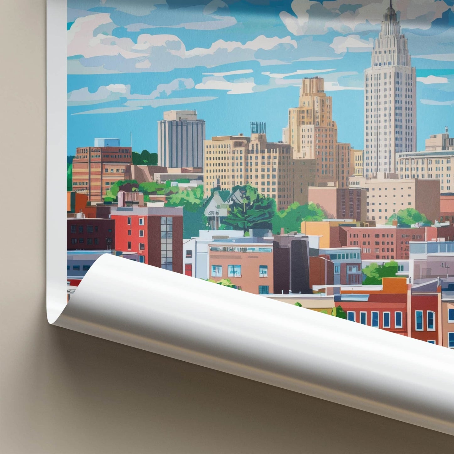 Albany Poster - New York Art Print - Cityscape Tall Buildings Gift