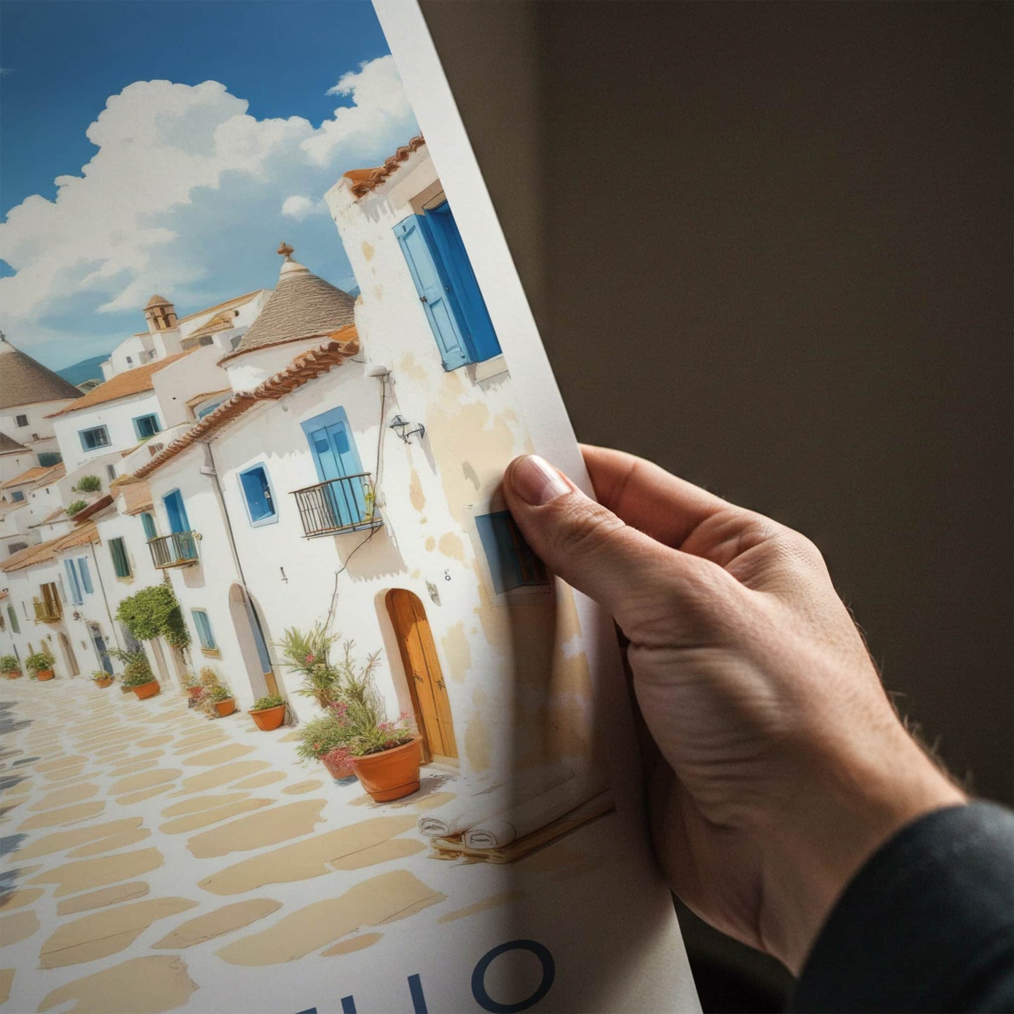 Alberobello Poster - Italy Travel Art - White Trullo Houses Home Decor