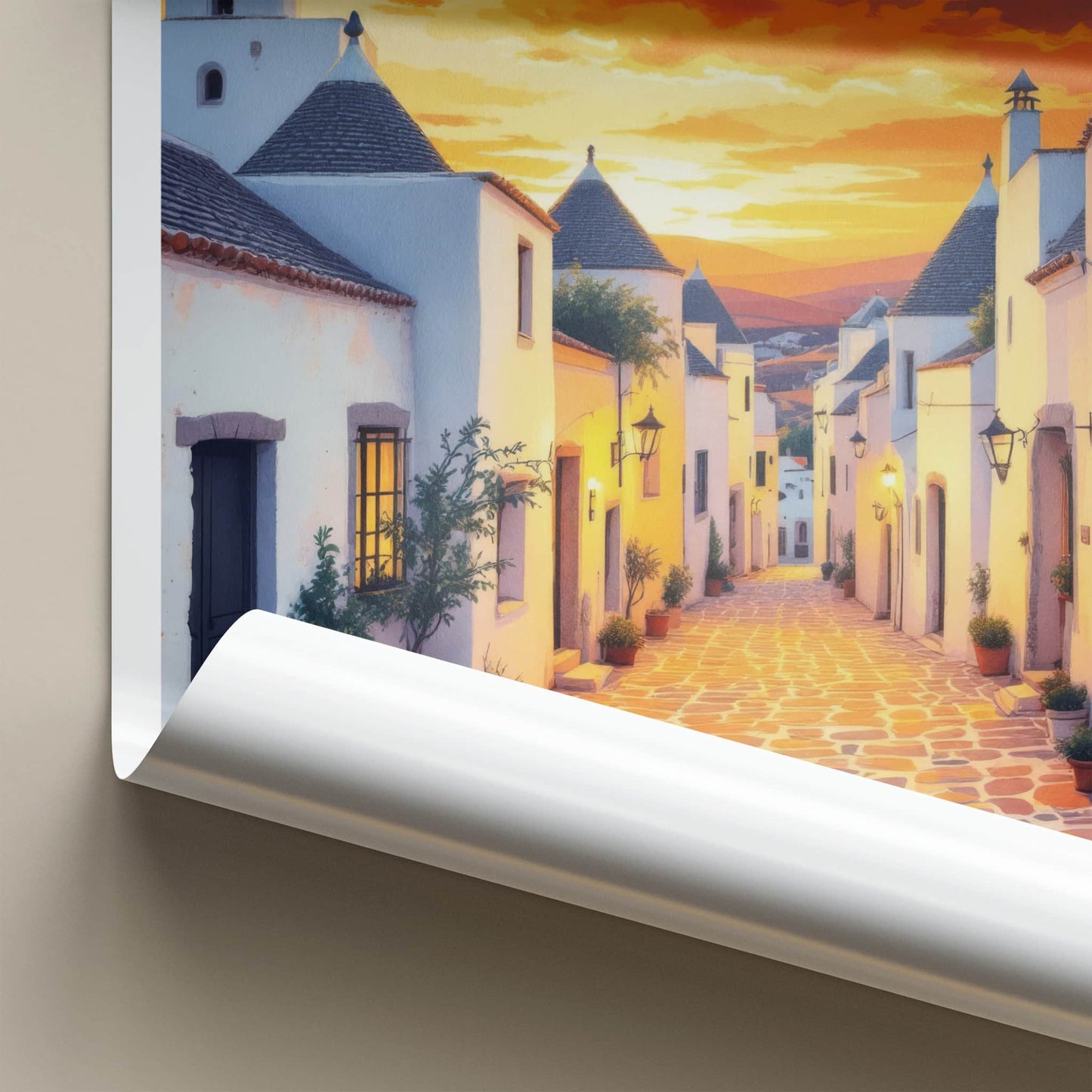 Alberobello Poster - Italy Wall Art - Italian Village Sunset Home Decor