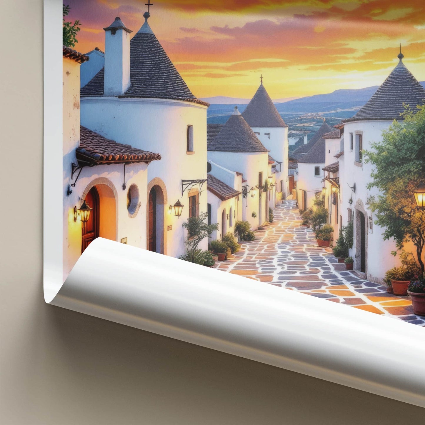 Alberobello Poster - Italy Wall Art - Sunset Trulli Village Home Decor