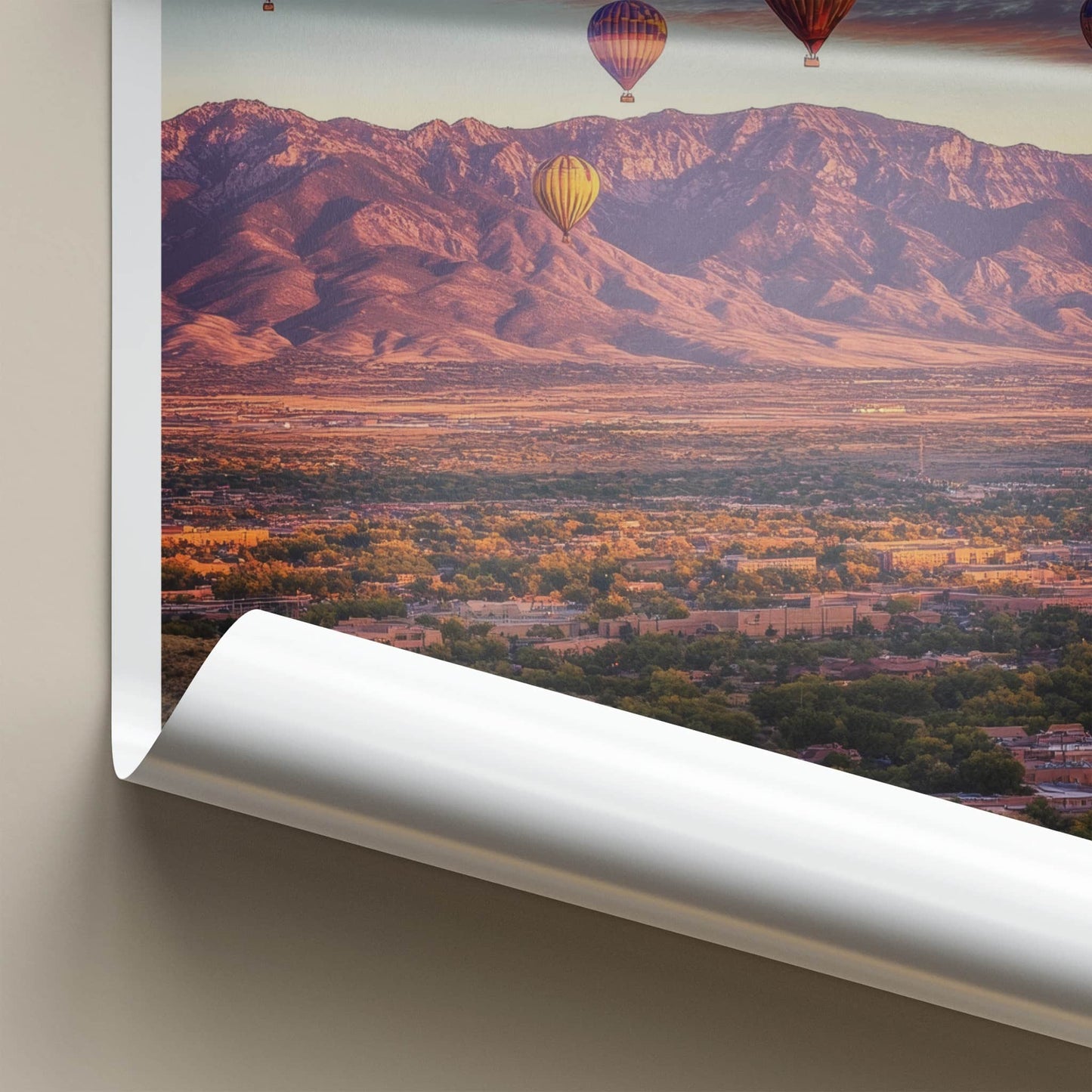 Albuquerque Poster - New Mexico Travel Art - Sunset Mountain Balloons Home Decor