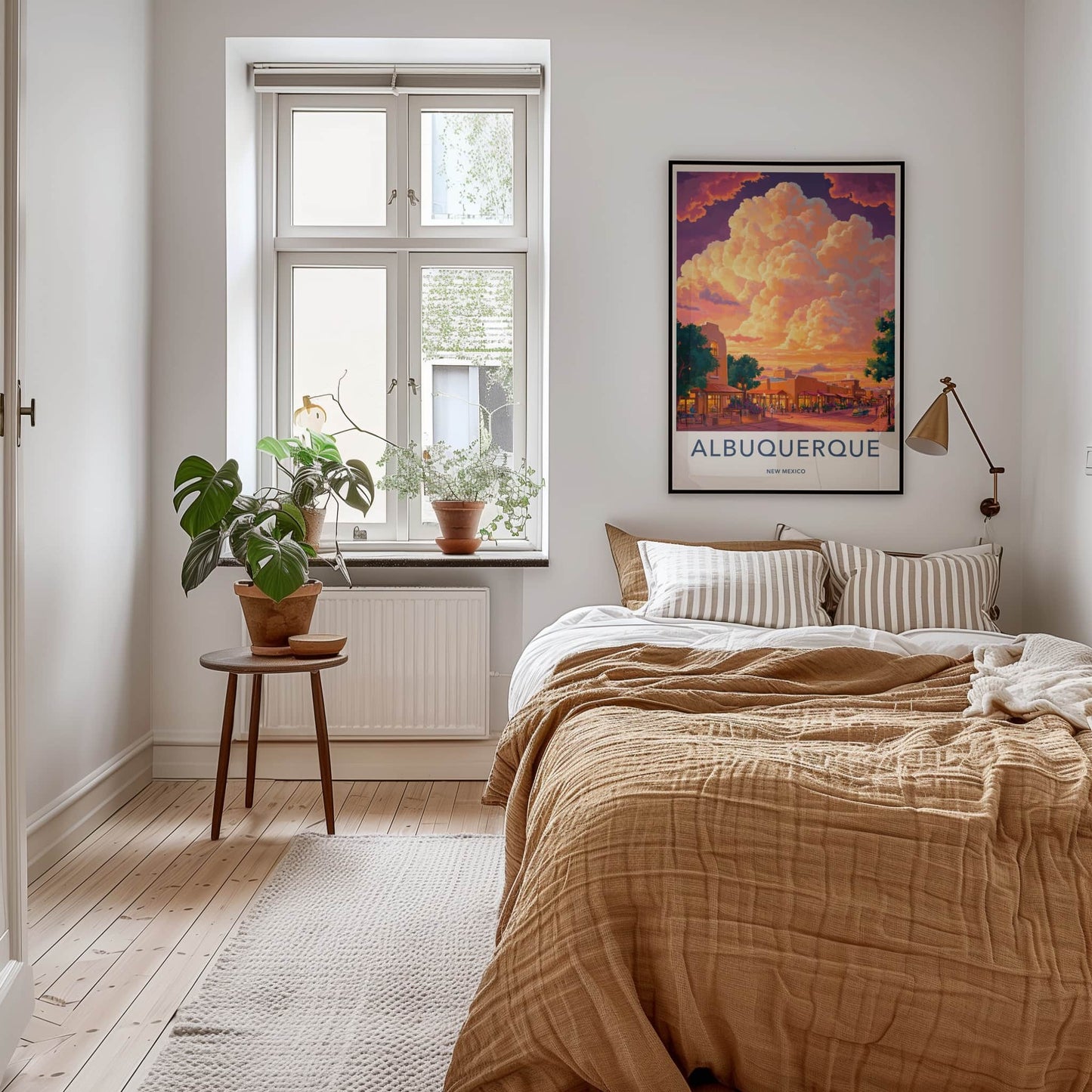 Albuquerque Poster - New Mexico Travel Art - Vibrant Sunset Street Home Decor