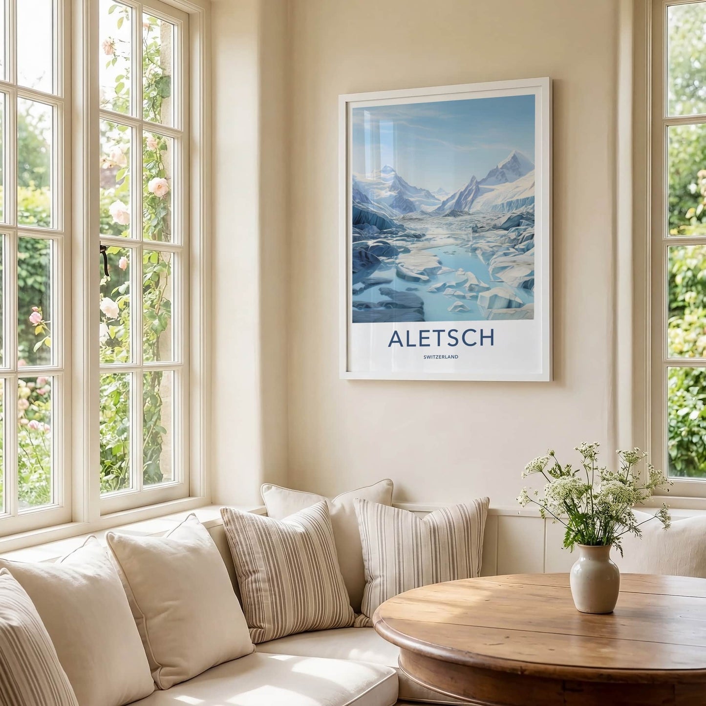 Aletsch Poster - Switzerland Art Print - Frozen Alpine Vista Home Decor