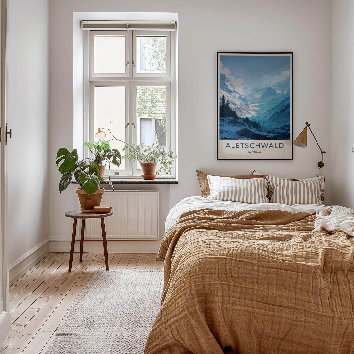 Aletschwald Poster - Switzerland Travel Illustration - Icy mountain valley Home Decor
